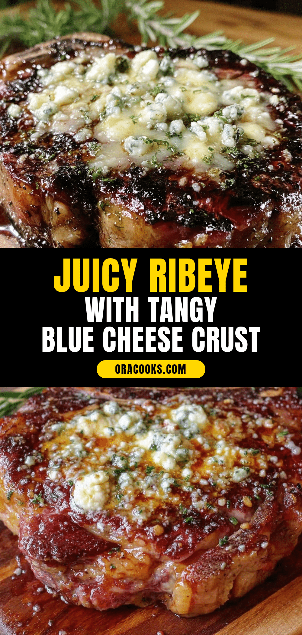 bone-in ribeye with blue cheese crust recipe
