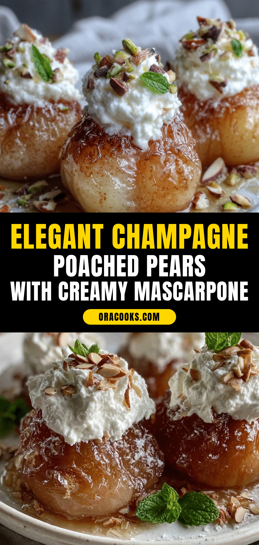 champagne poached pears recipe