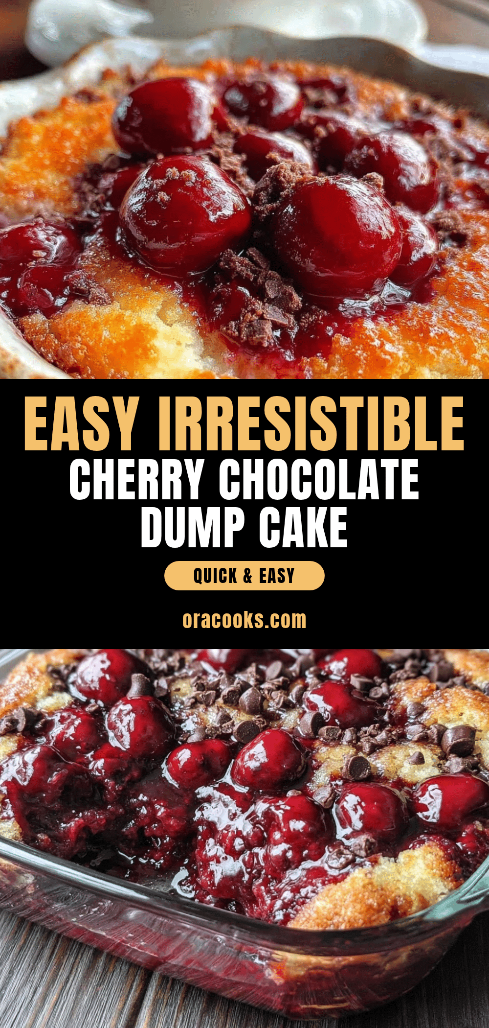 Easy 3-Ingredient Cherry Chocolate Dump Cake recipe