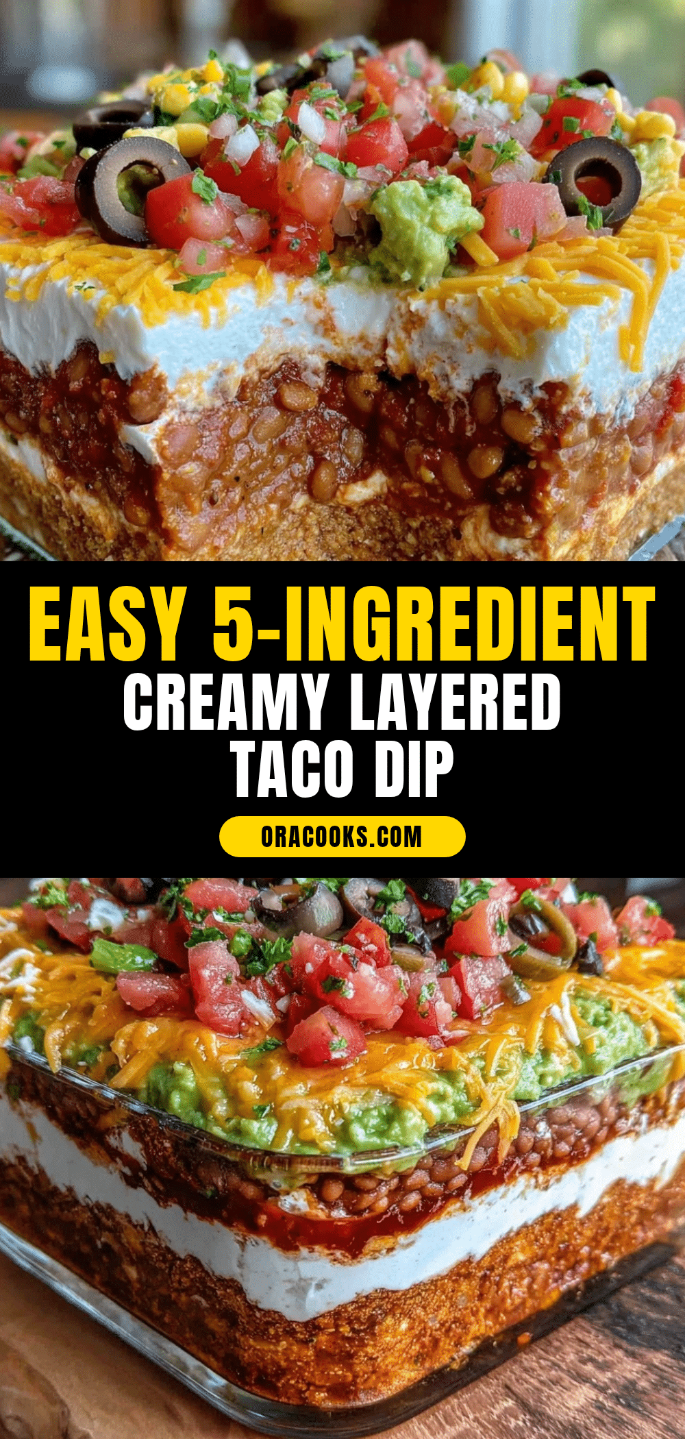 layered taco bean dip recipe