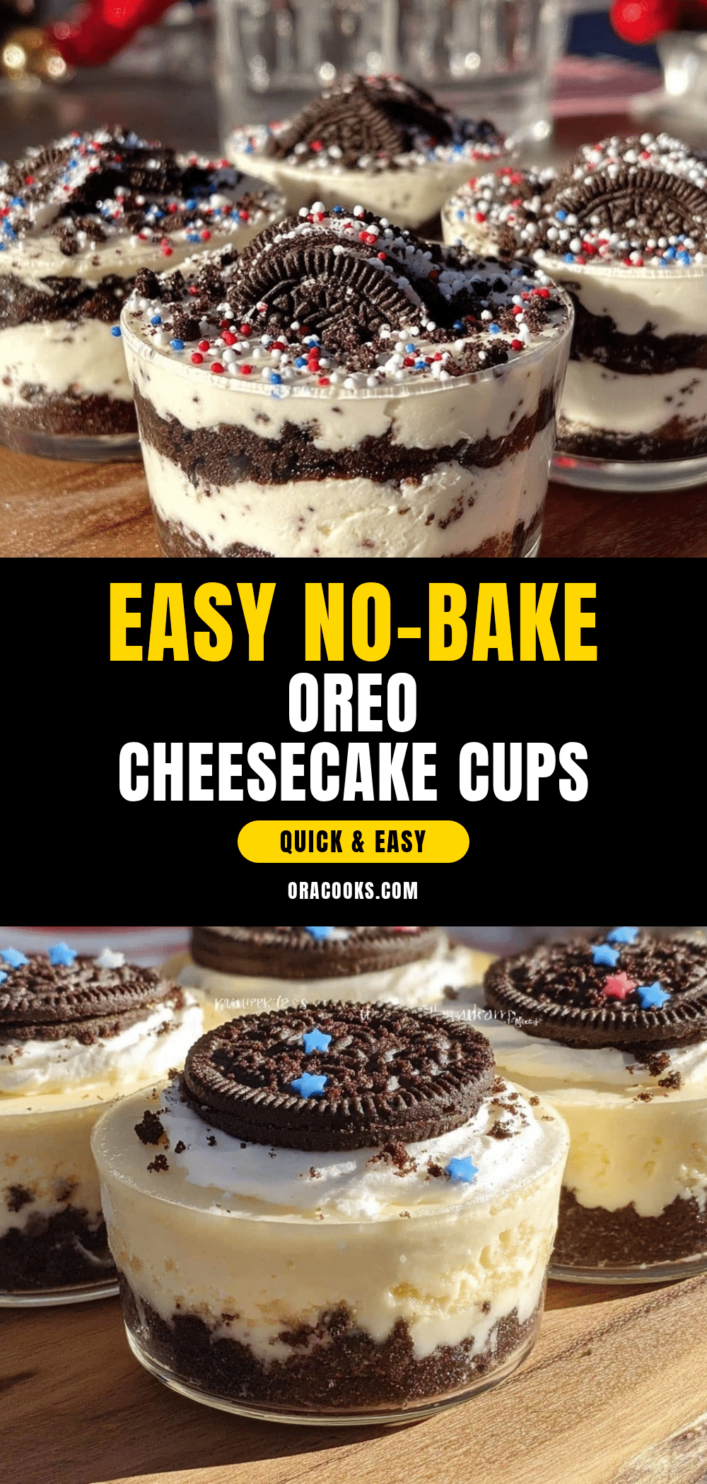 no-bake oreo cheesecake cups recipe