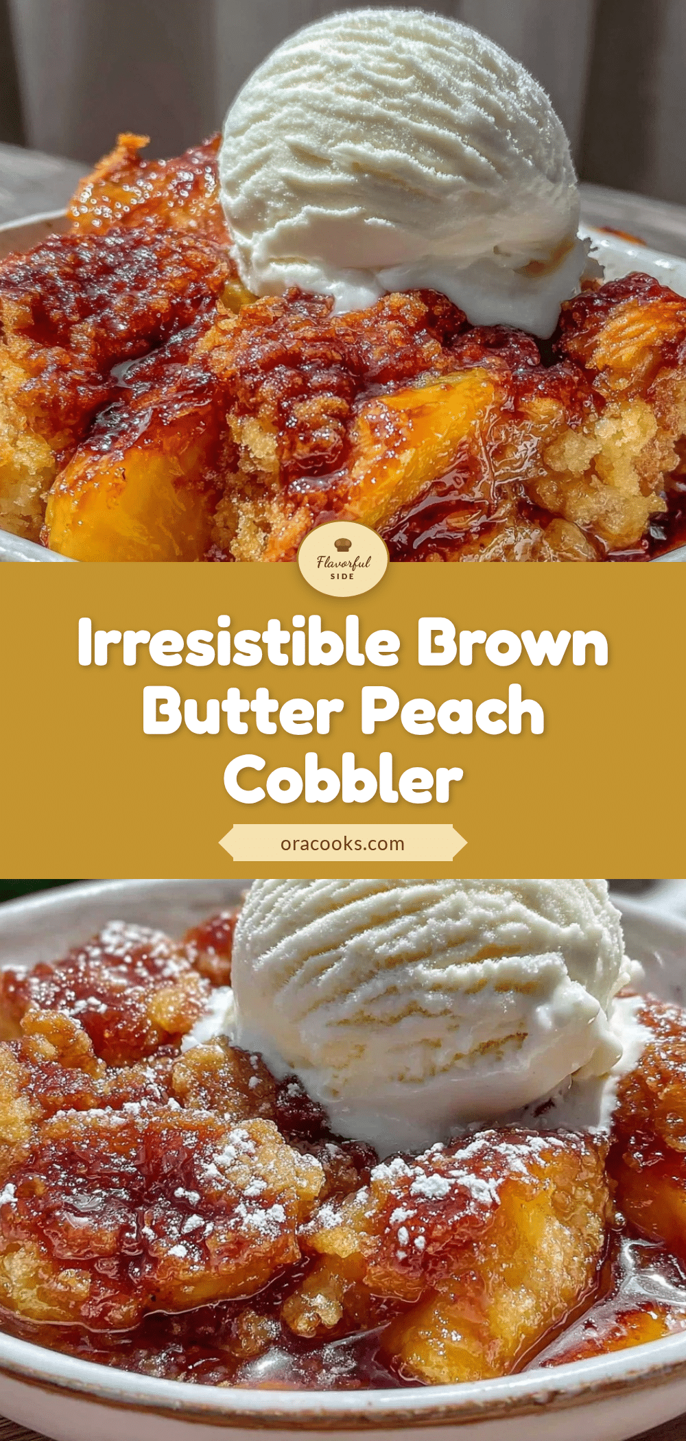 brown butter peach cobbler recipe