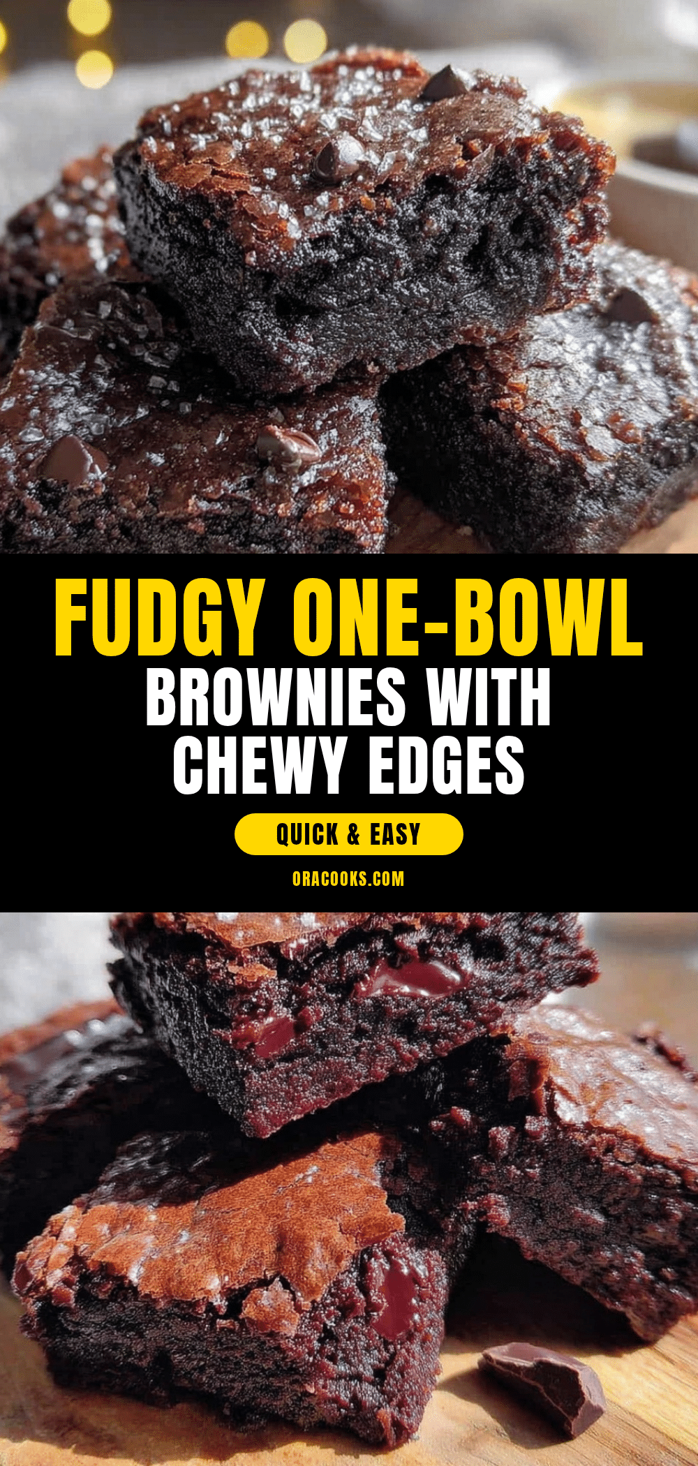 chewy fudgy one-bowl brownies recipe