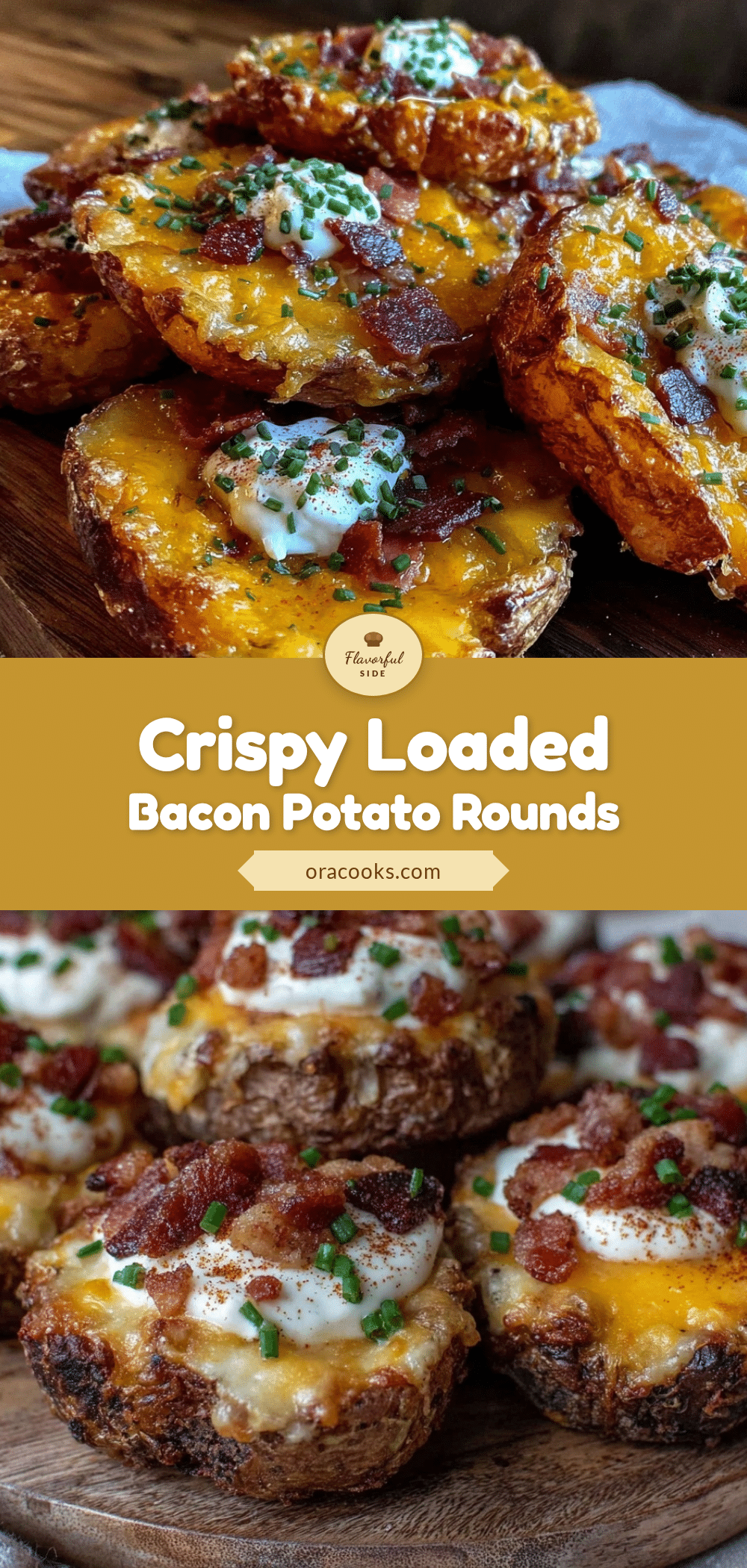 crispy loaded potato rounds with bacon recipe