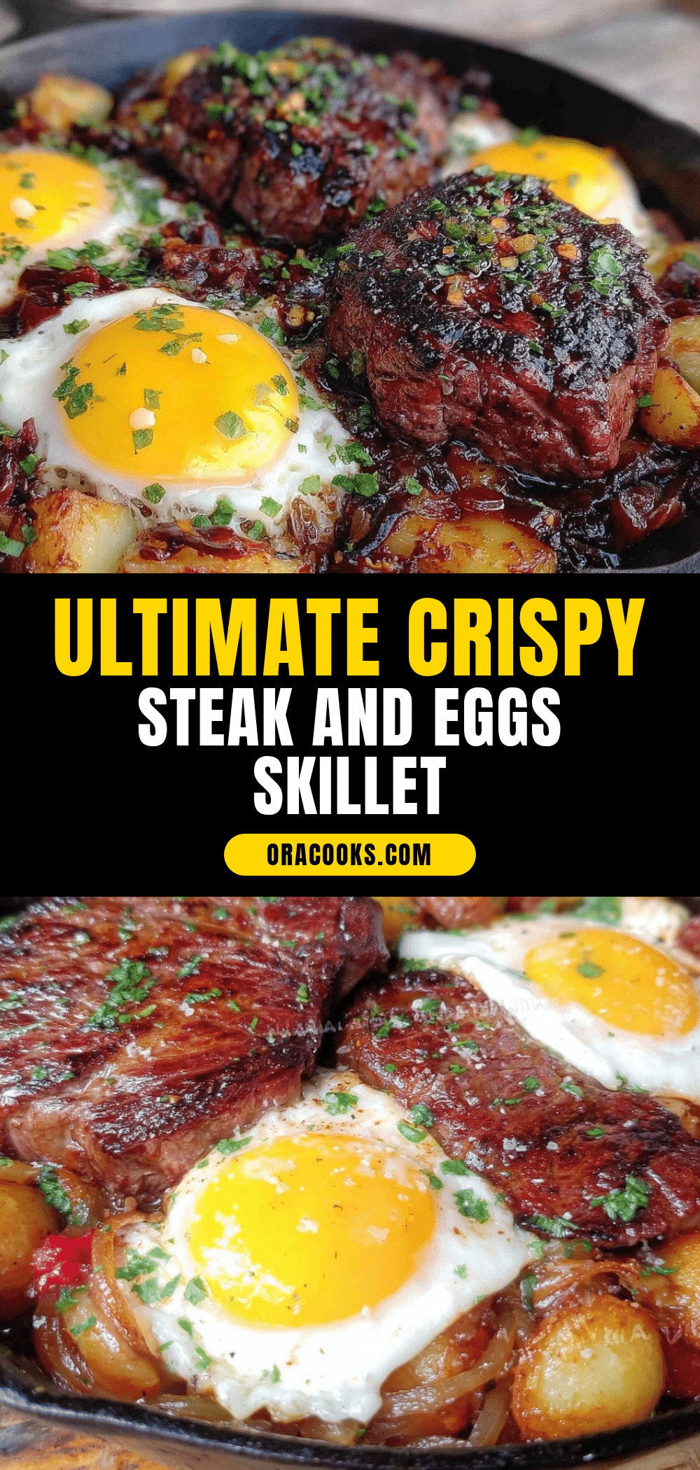 crispy ultimate steak and eggs breakfast skillet recipe