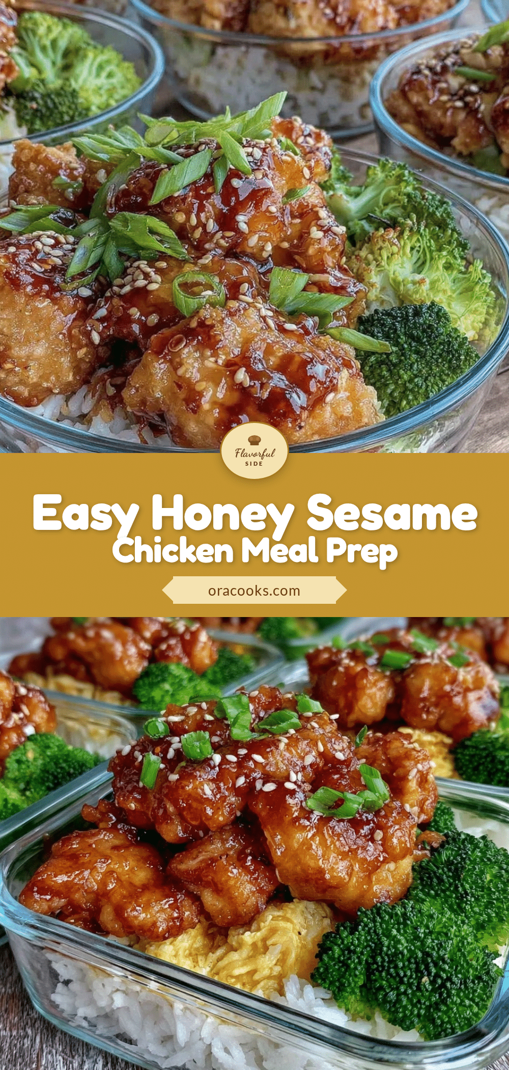easy honey sesame chicken meal prep bowls recipe
