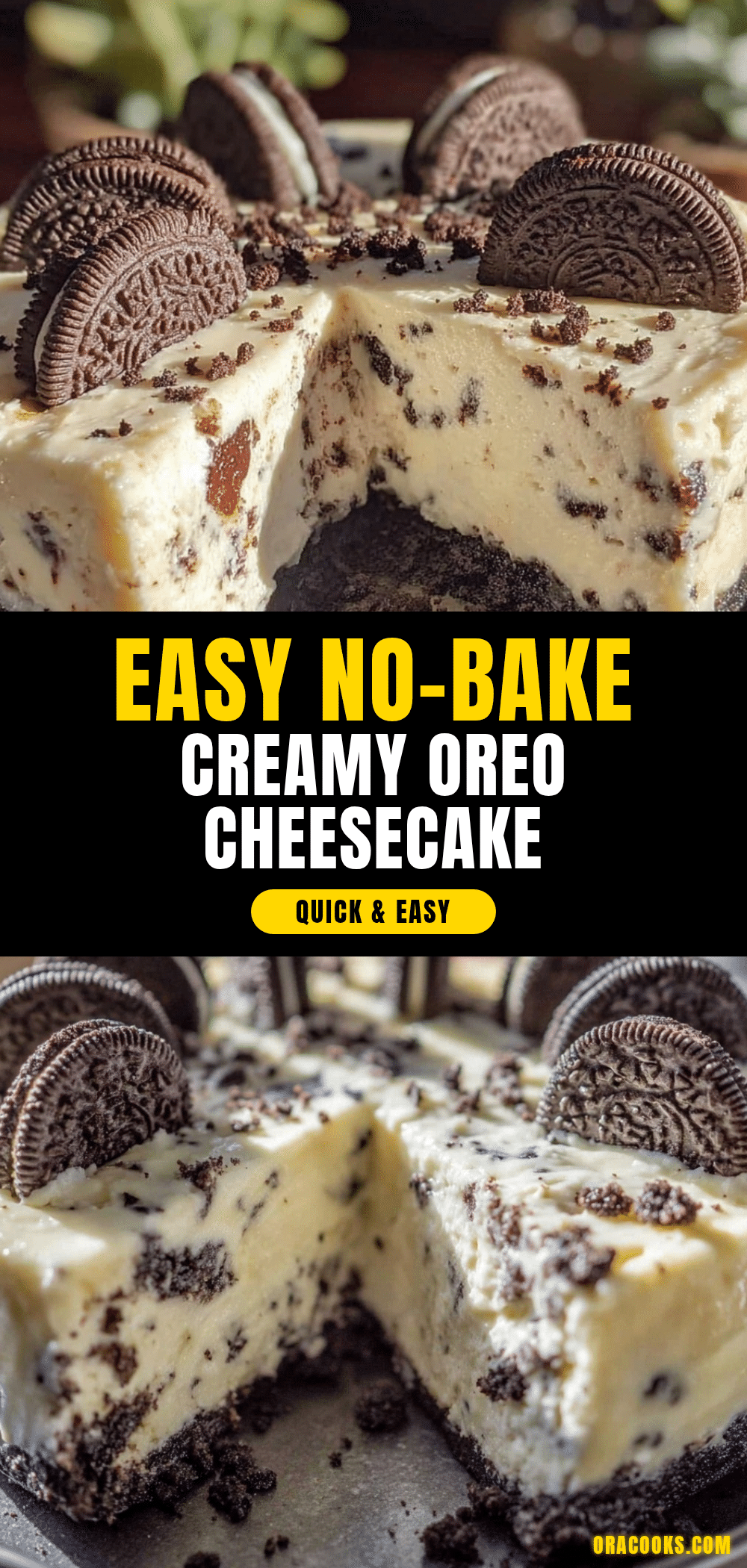 Easy No-Bake Oreo Cheesecake recipe