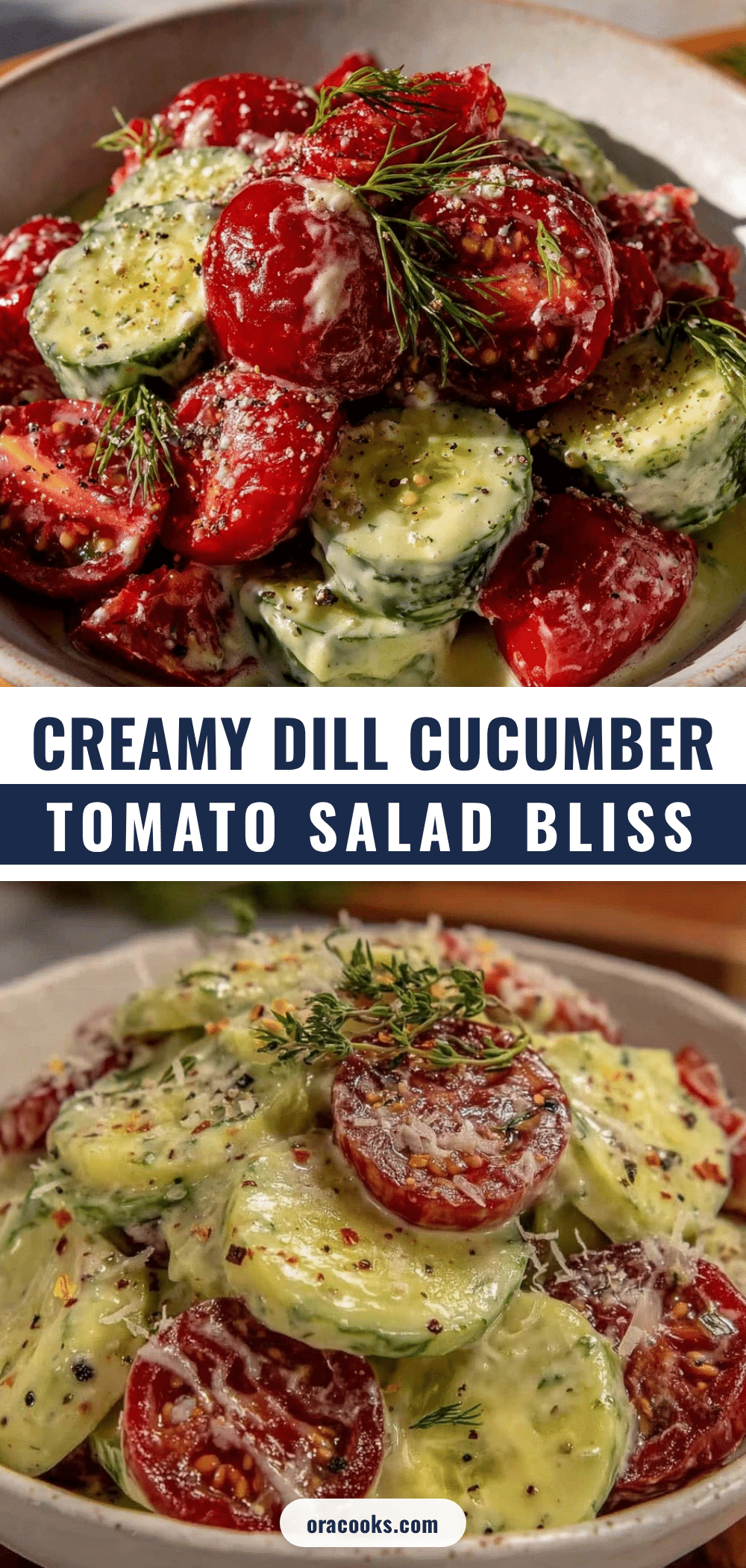 fresh creamy dill cucumber tomato salad recipe
