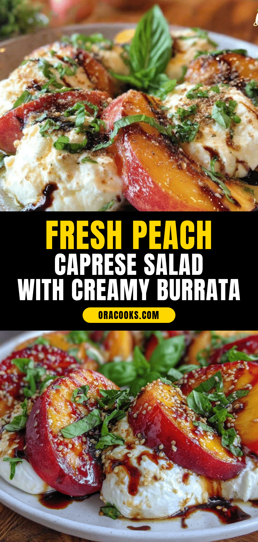 Fresh Peach Caprese Salad recipe