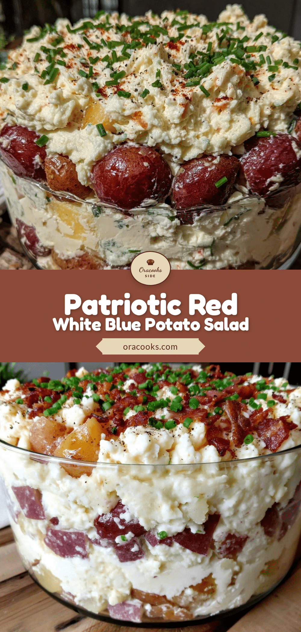fresh red white and blue layered potato salad recipe