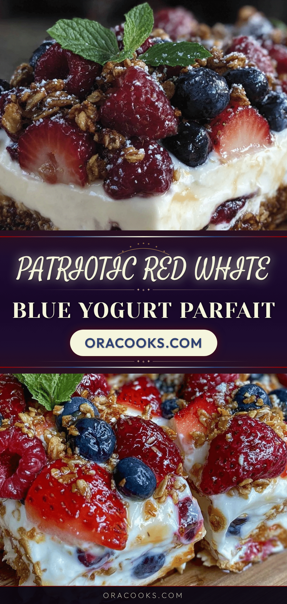 fresh red white and blue yogurt parfait bar recipe