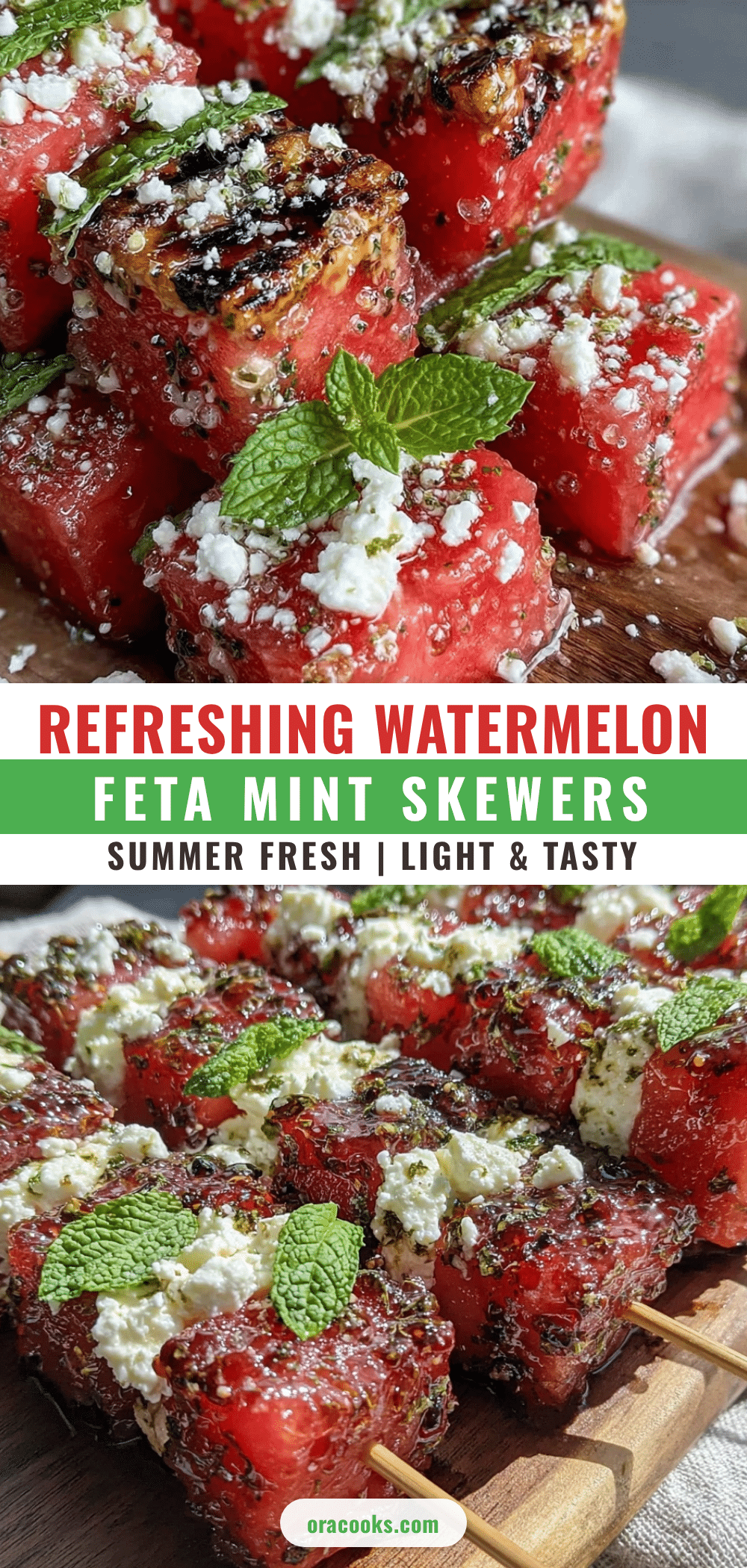 fresh watermelon feta mint skewers recipe