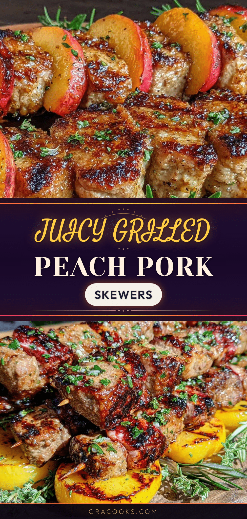 grilled peach pork skewers recipe