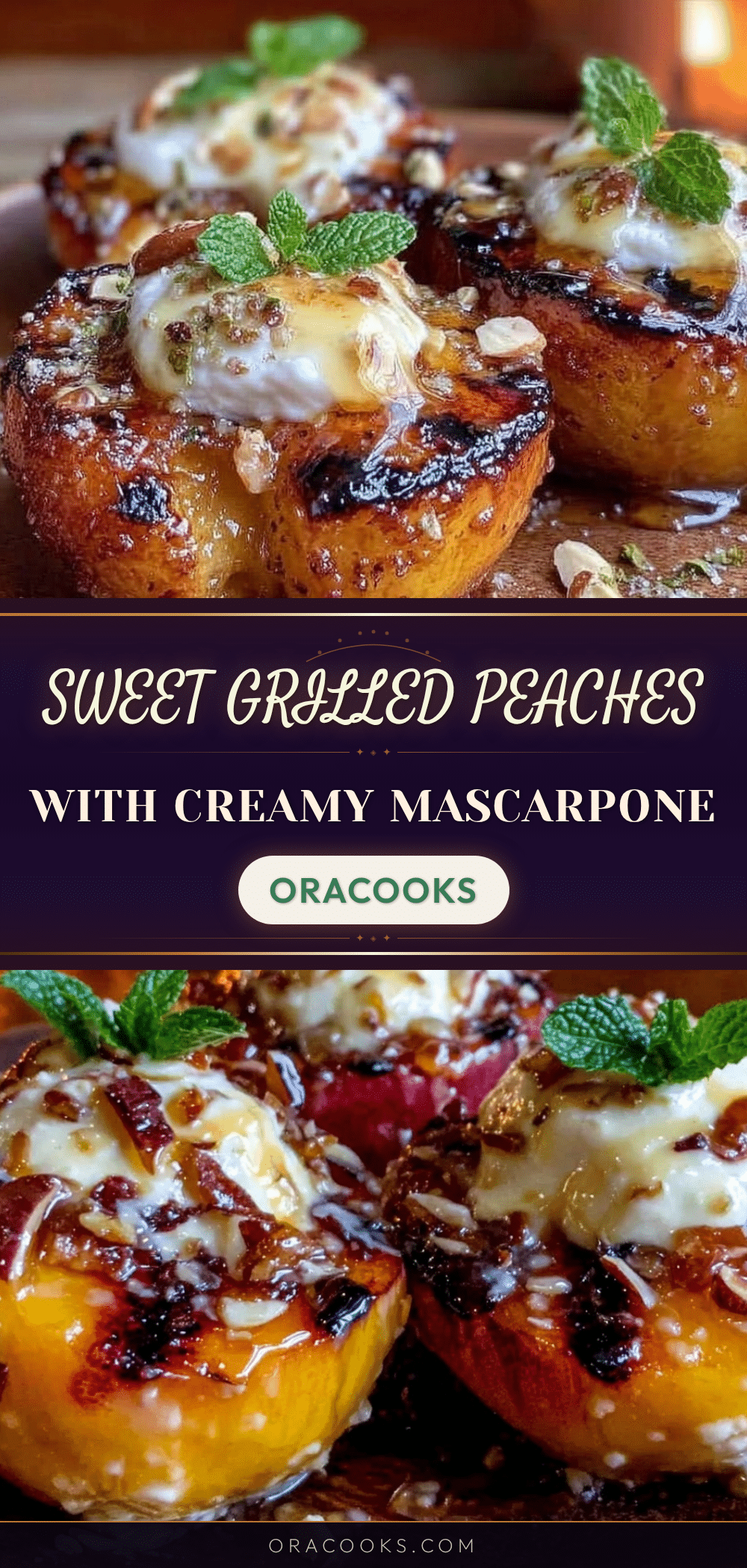 grilled peaches with mascarpone and honey recipe