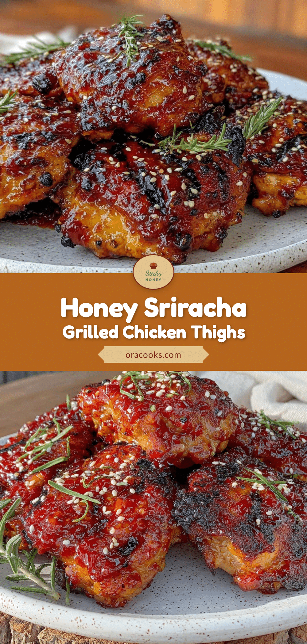 Honey Sriracha Grilled Chicken Thighs recipe