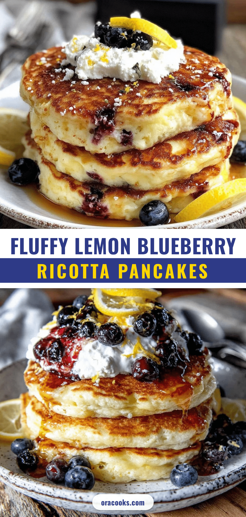lemon blueberry ricotta pancakes recipe
