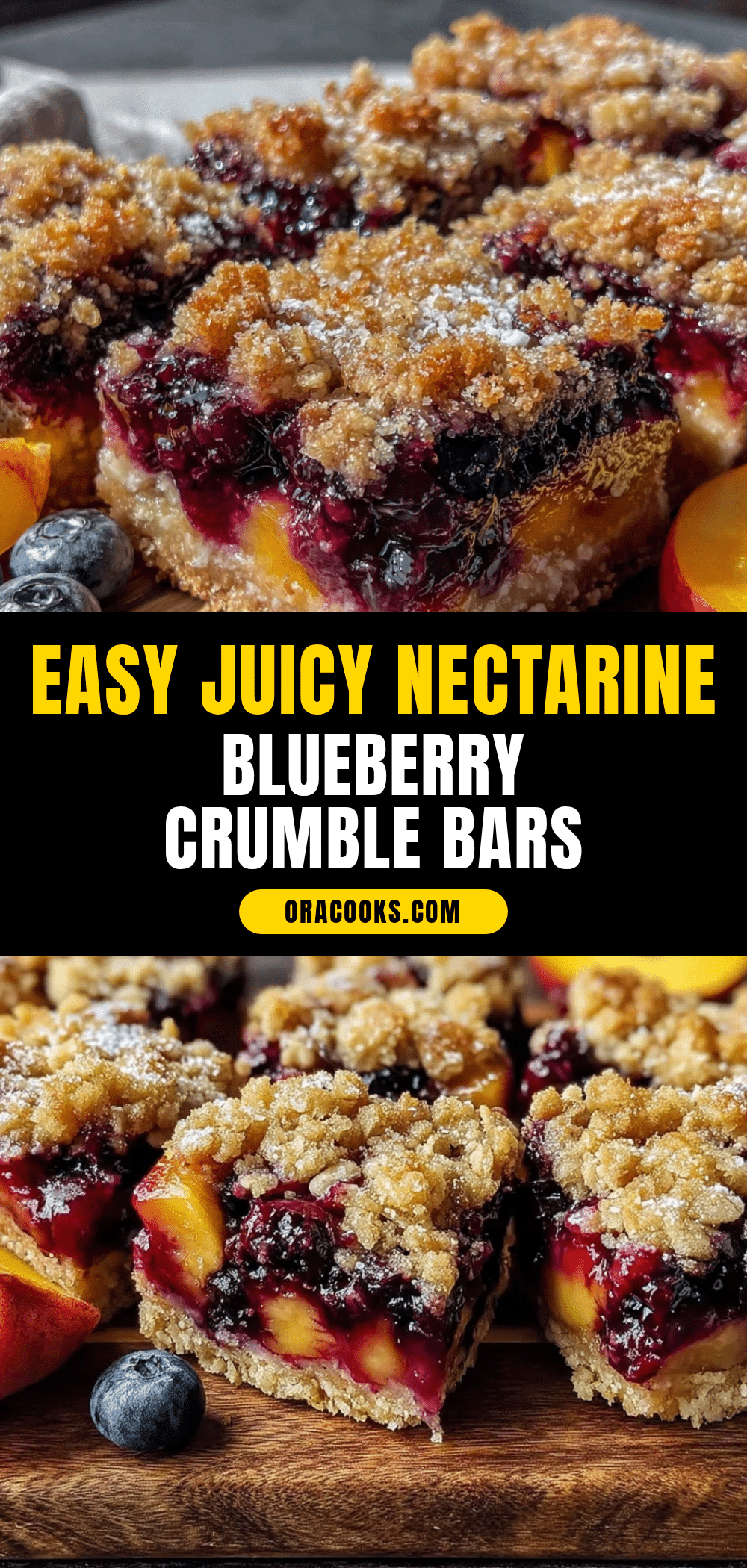 nectarine blueberry crumble bars recipe