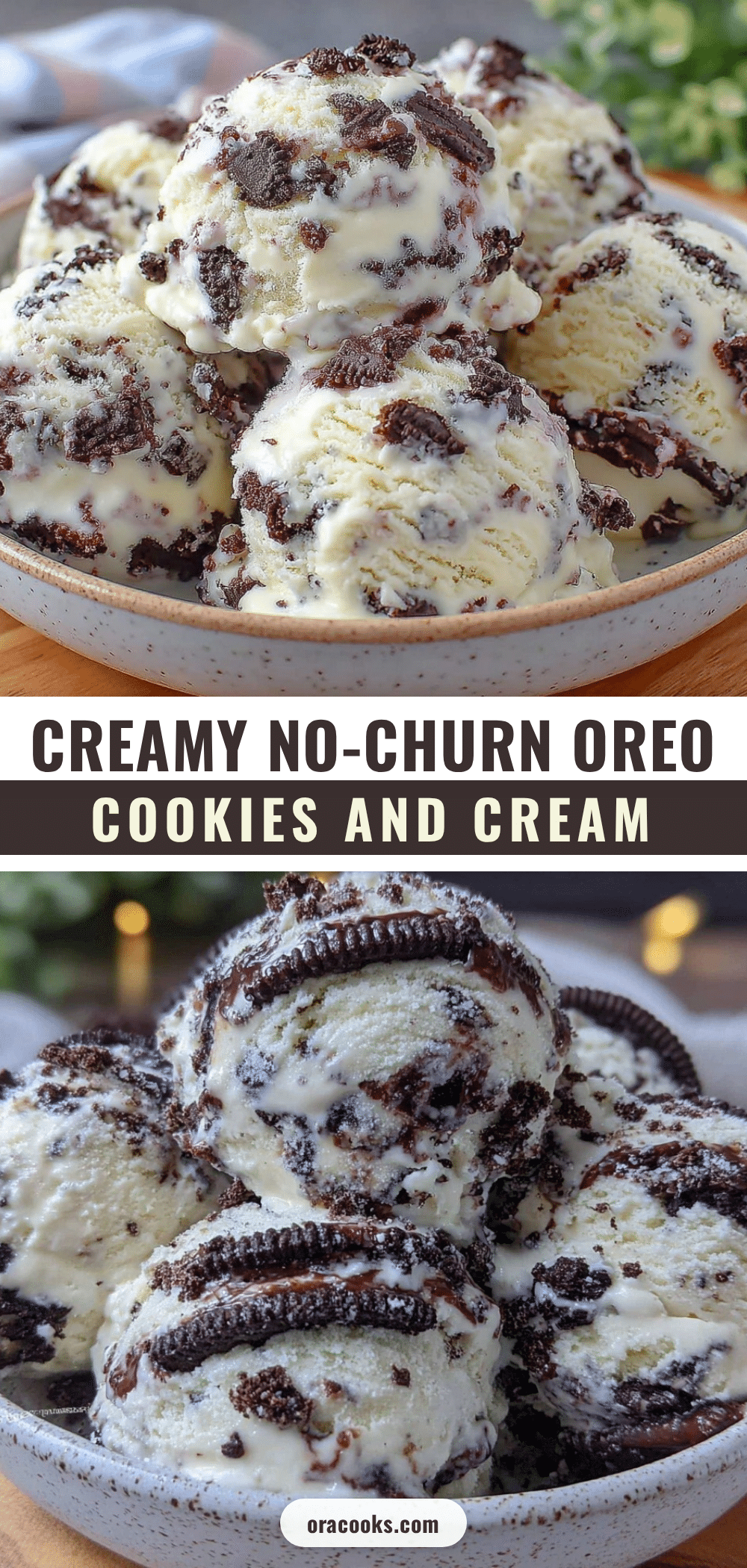 no-churn Oreo cookies and cream ice cream recipe