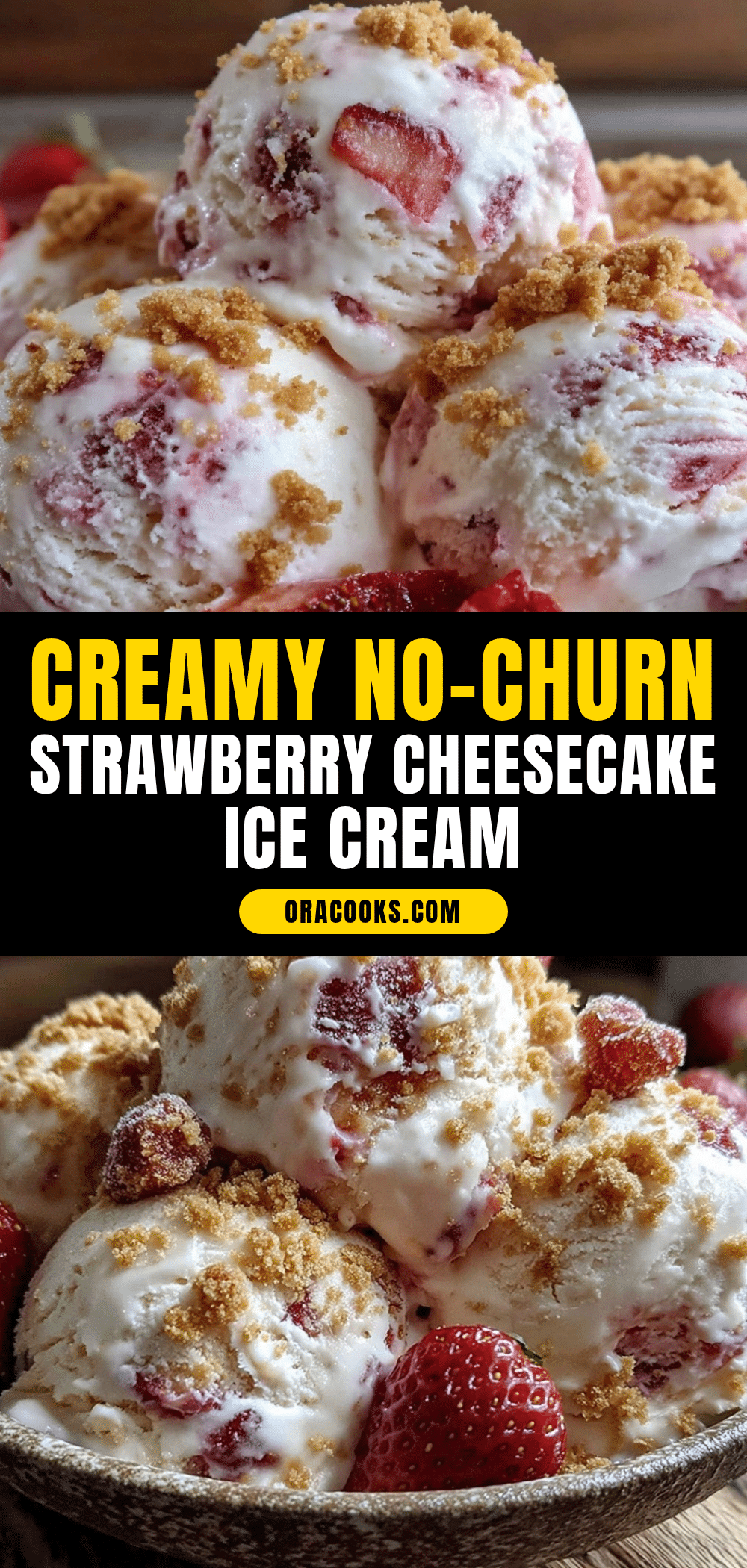 no-churn strawberry cheesecake ice cream recipe