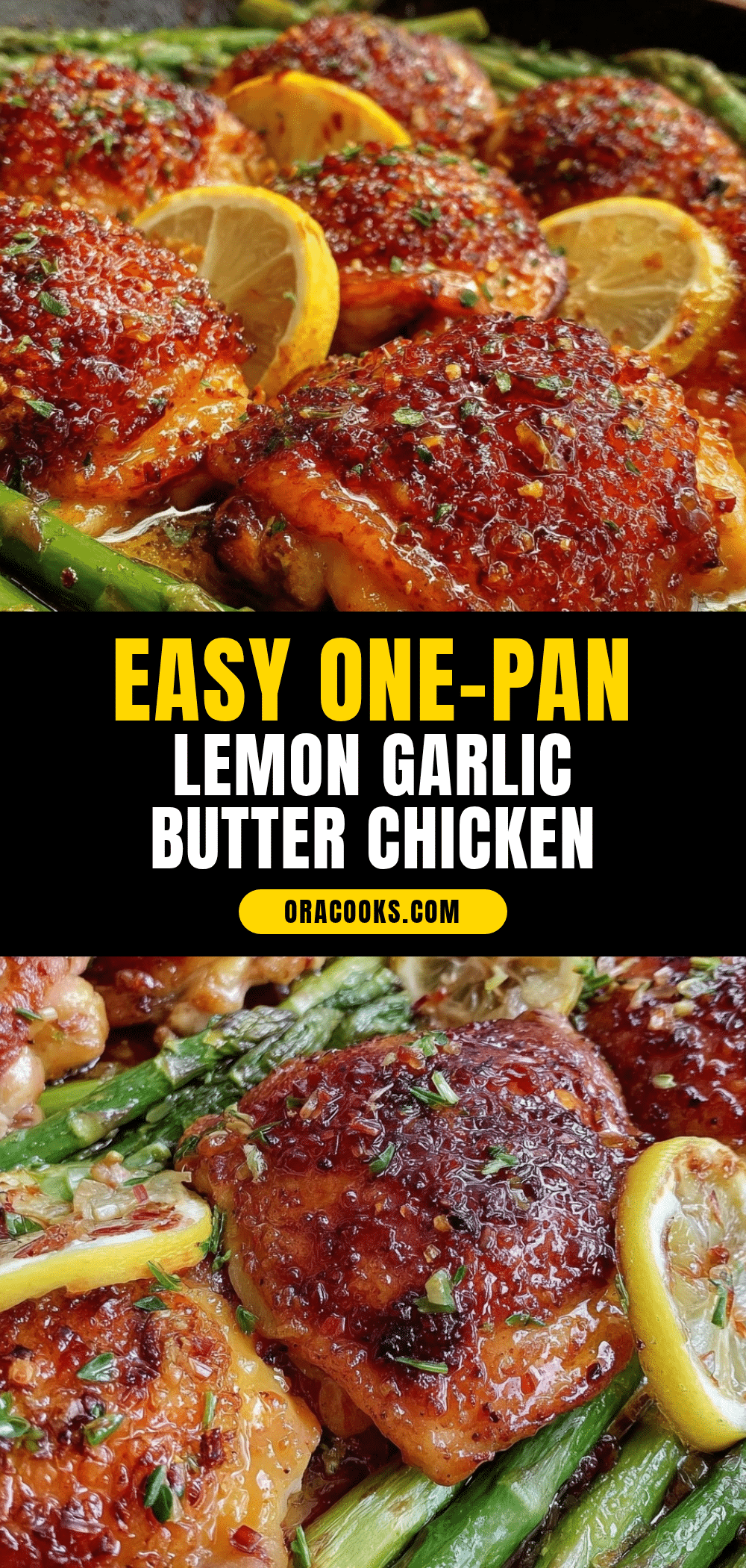 one-pan lemon garlic butter chicken and asparagus recipe