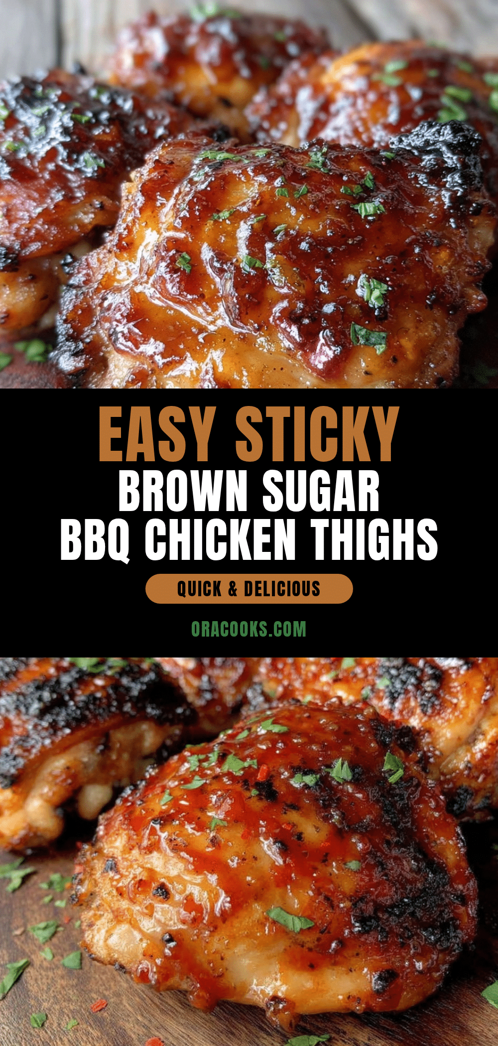 sticky brown sugar BBQ chicken thighs recipe