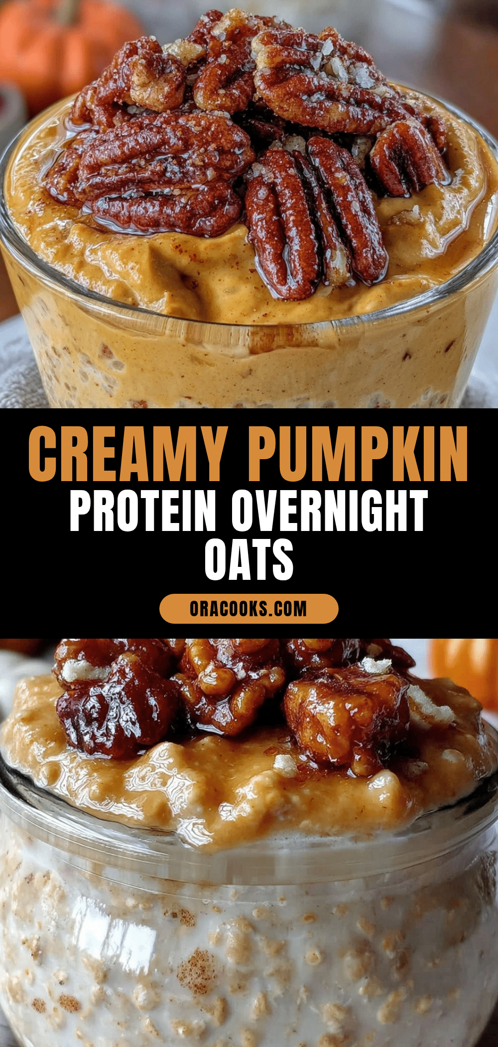 creamy pumpkin protein overnight oats recipe