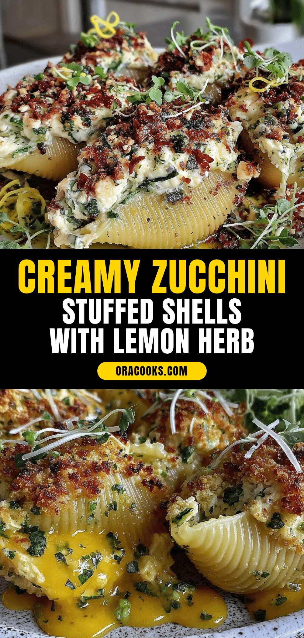 creamy zucchini stuffed shells recipe