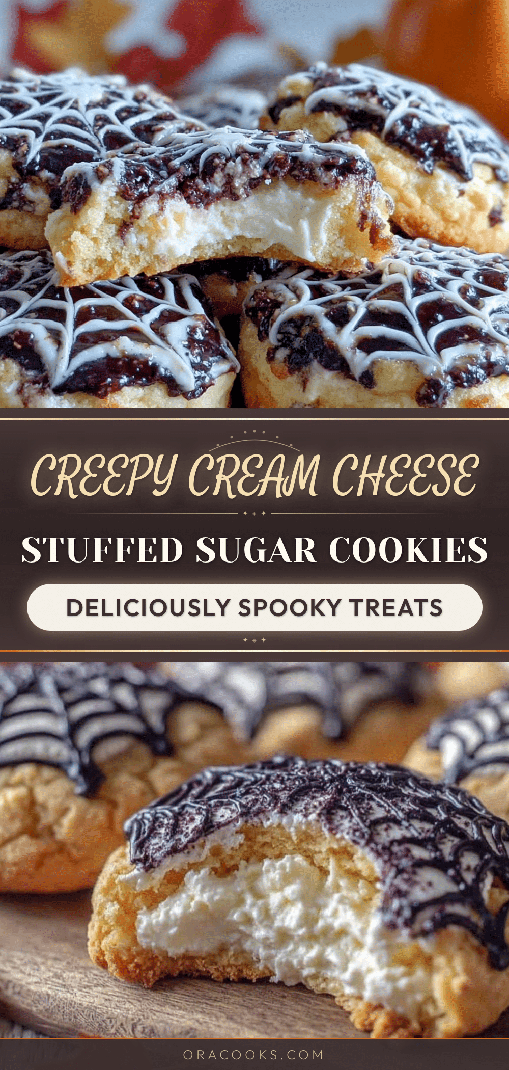 creepy cream cheese stuffed Halloween sugar cookies recipe
