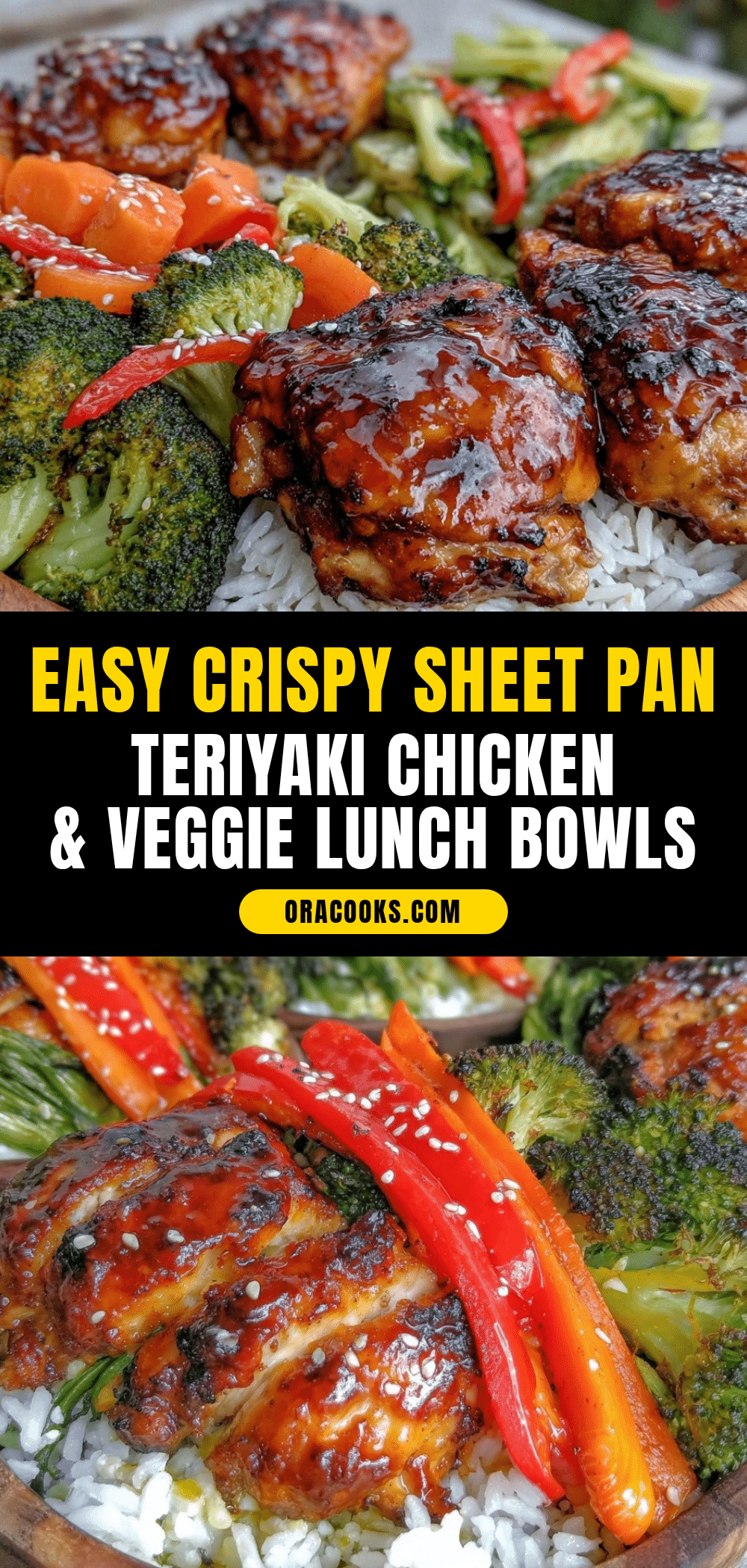 crispy sheet pan teriyaki chicken bowls recipe