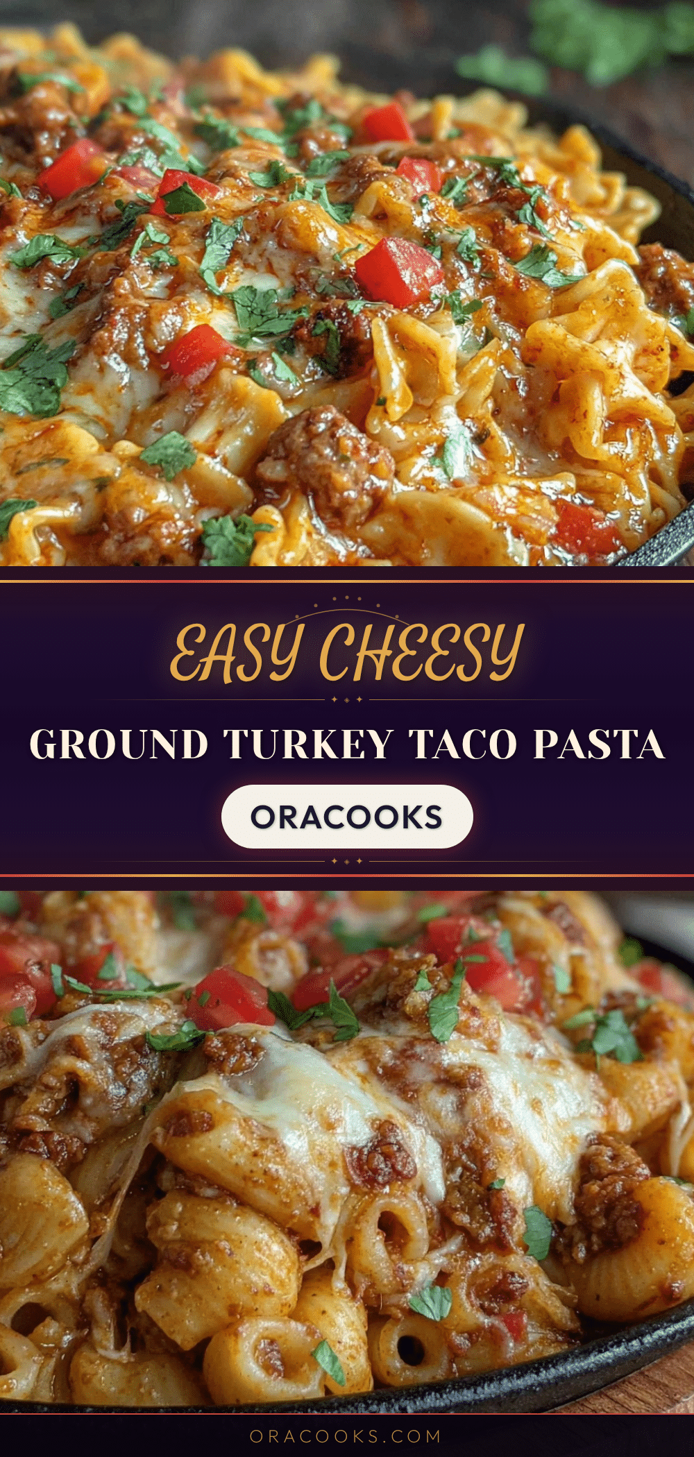 easy cheesy ground turkey taco pasta skillet recipe