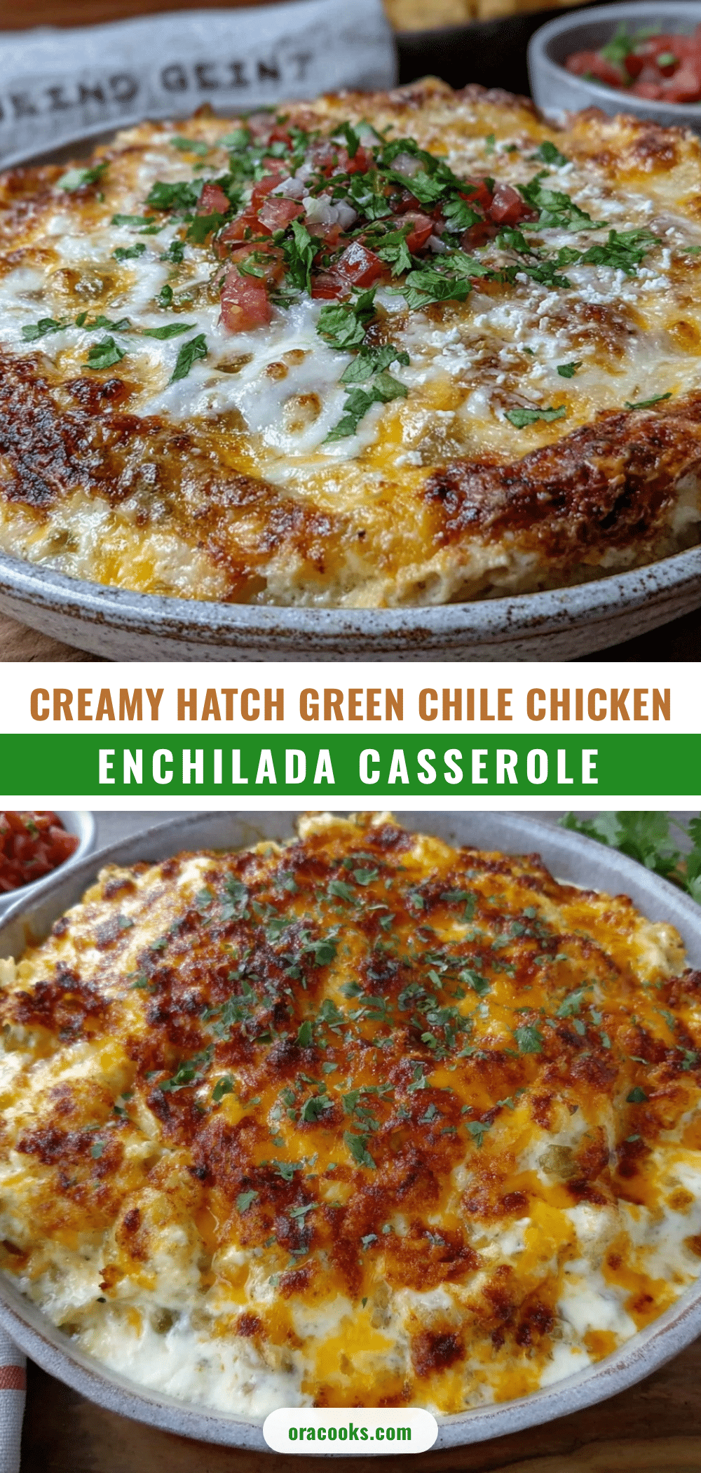 Hatch green chile chicken enchilada casserole recipe