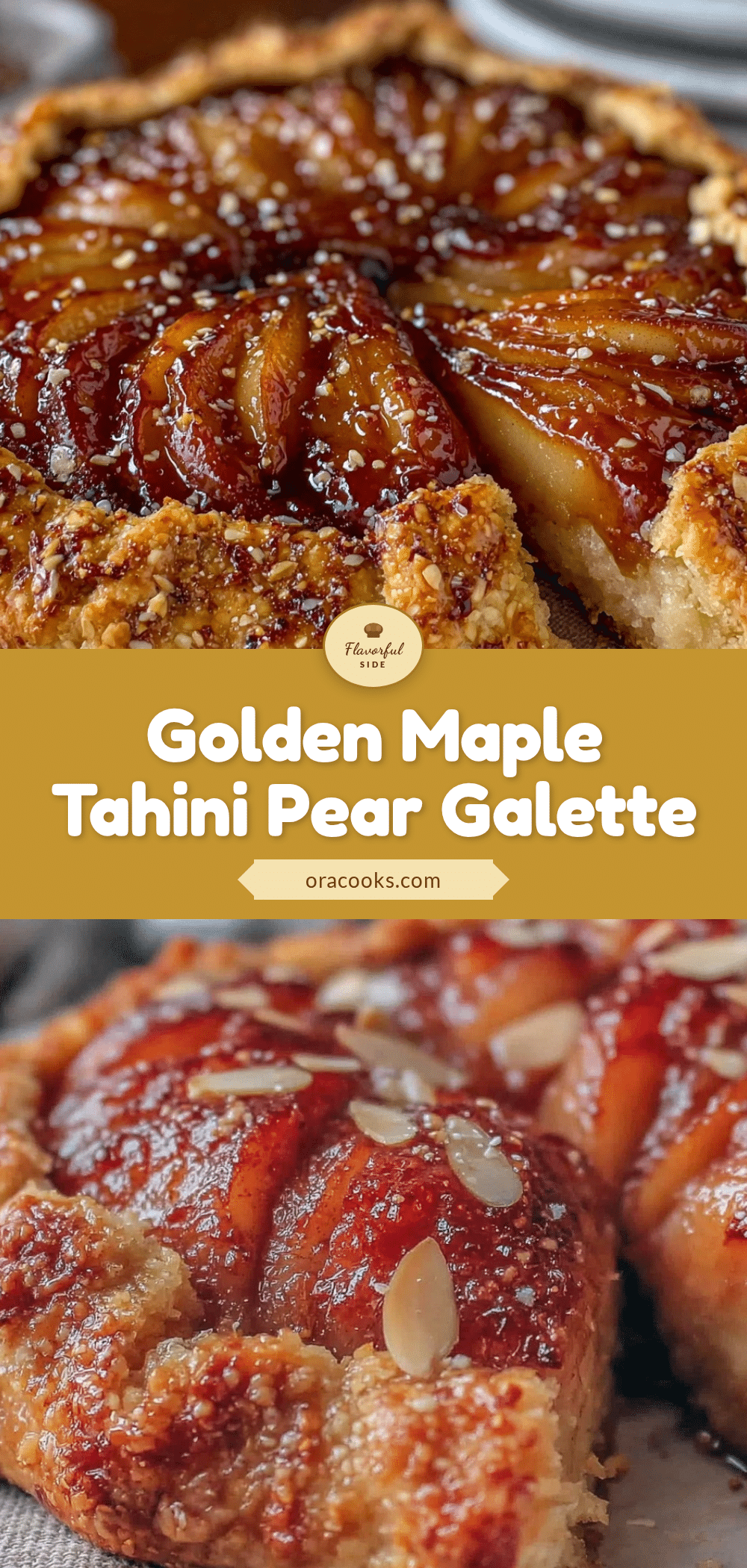 maple tahini roasted pear galette recipe