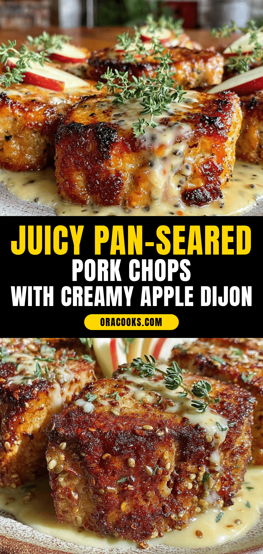 pan-seared pork chops with apple dijon cream sauce recipe