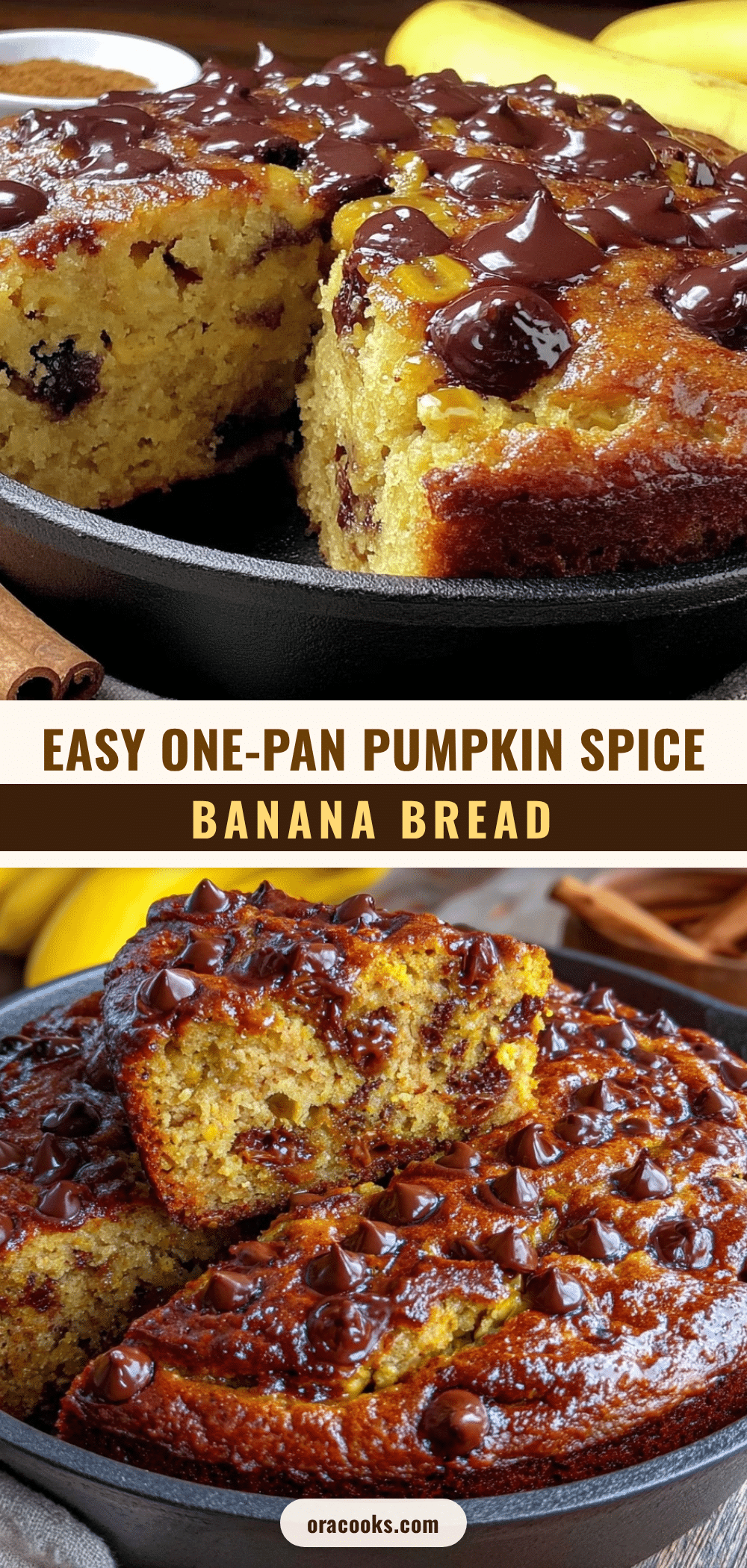 pumpkin spice banana chocolate chip bread recipe