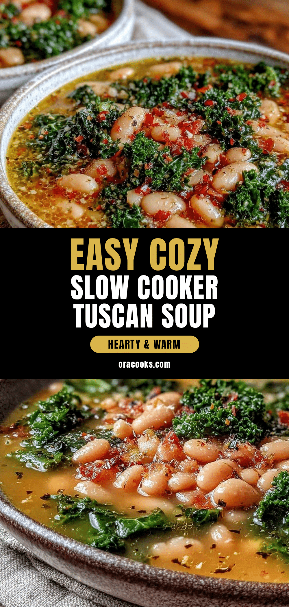 slow cooker tuscan white bean and kale soup recipe