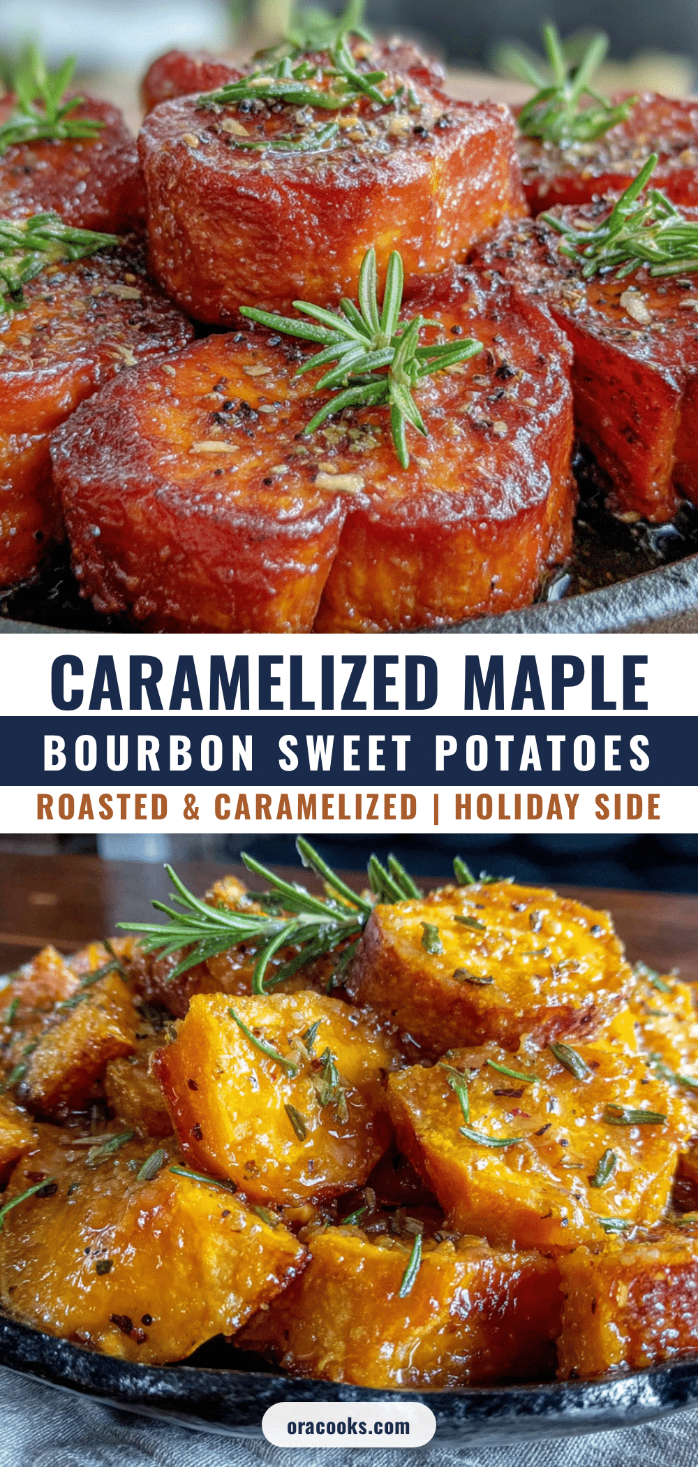 caramelized maple bourbon roasted sweet potatoes recipe