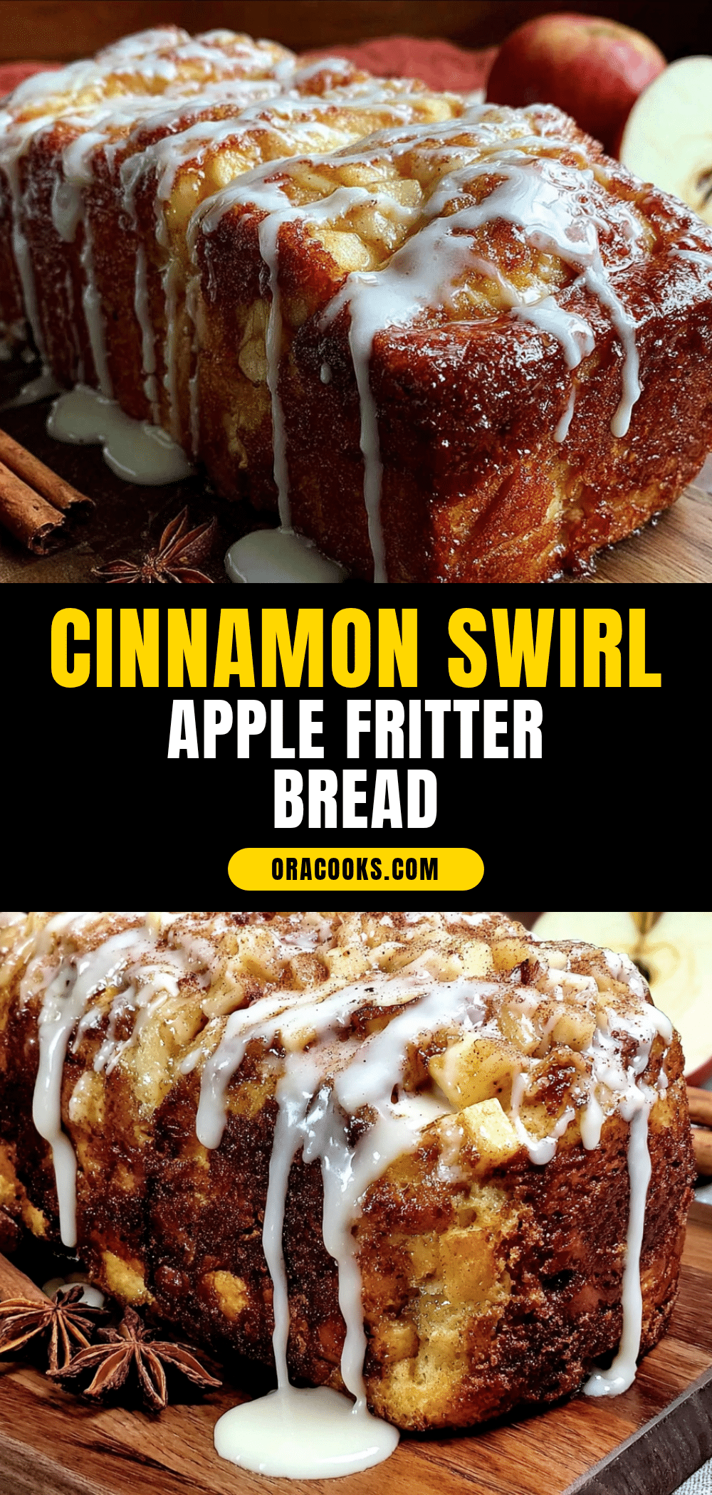 cinnamon swirl apple fritter bread recipe