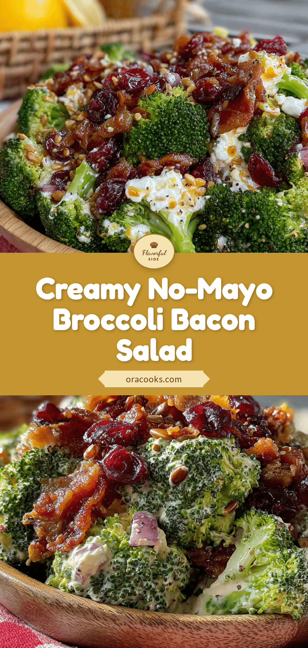 creamy no-mayo broccoli bacon salad recipe