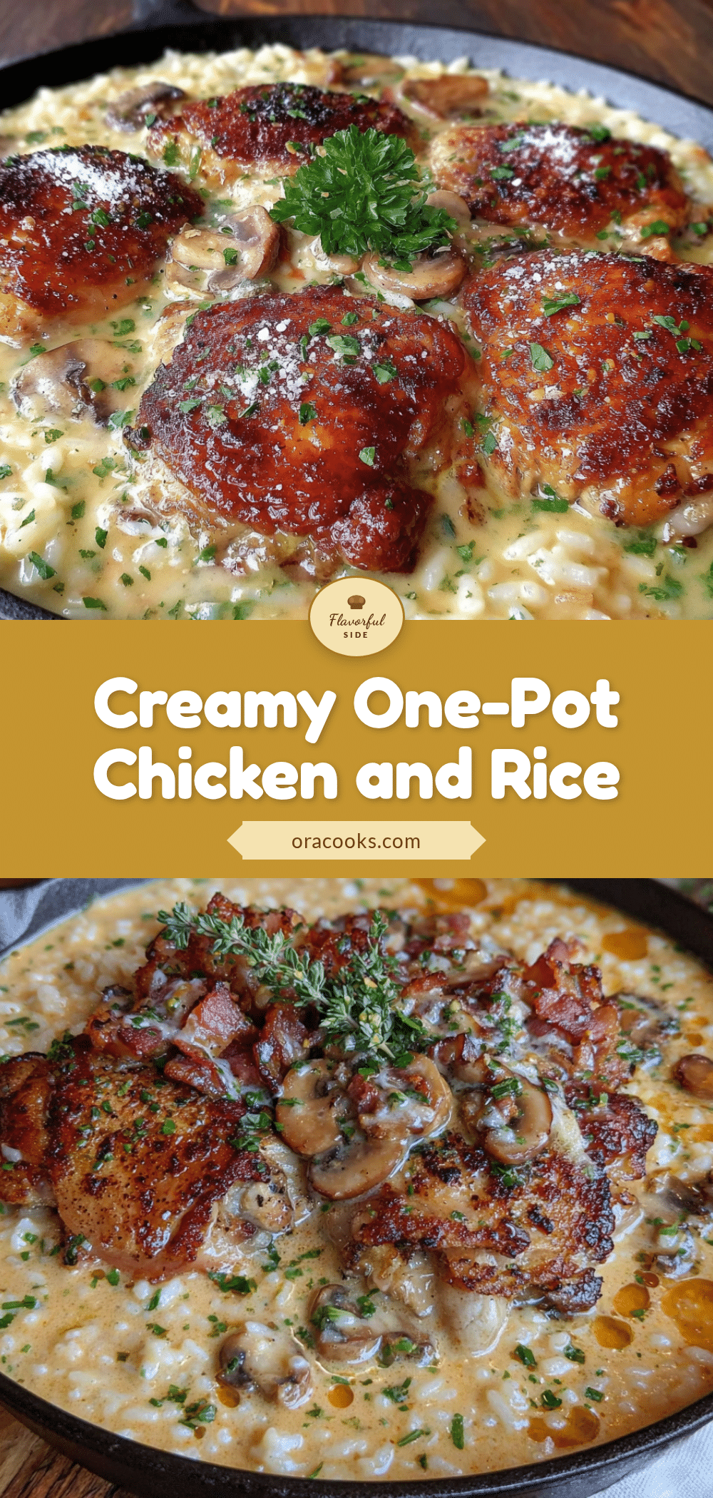creamy one-pot chicken and rice skillet recipe