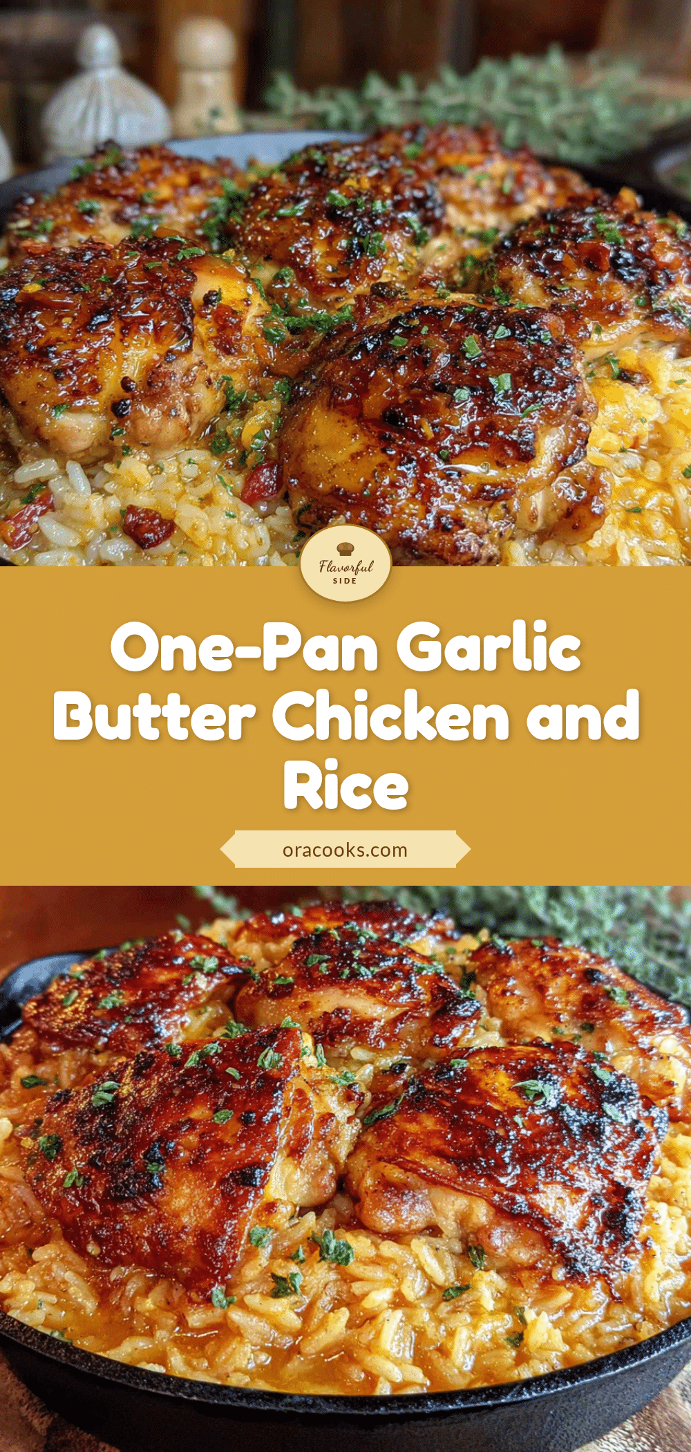 crispy garlic butter chicken and rice skillet recipe
