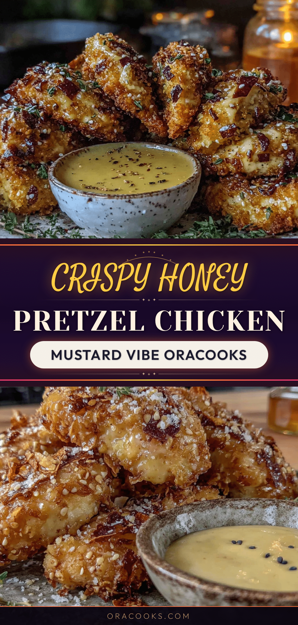 Crispy Honey Mustard Pretzel Chicken Tenders recipe