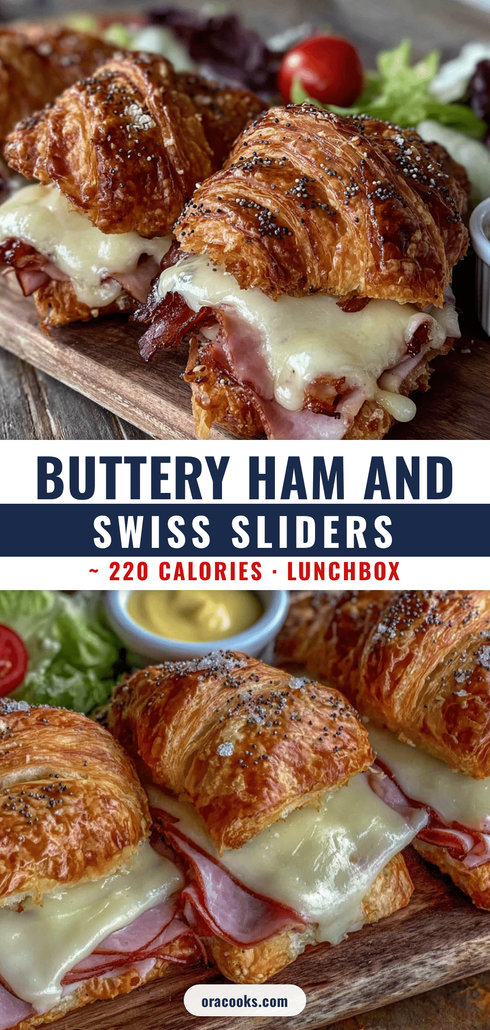 Easy Ham and Swiss Croissant Sliders recipe