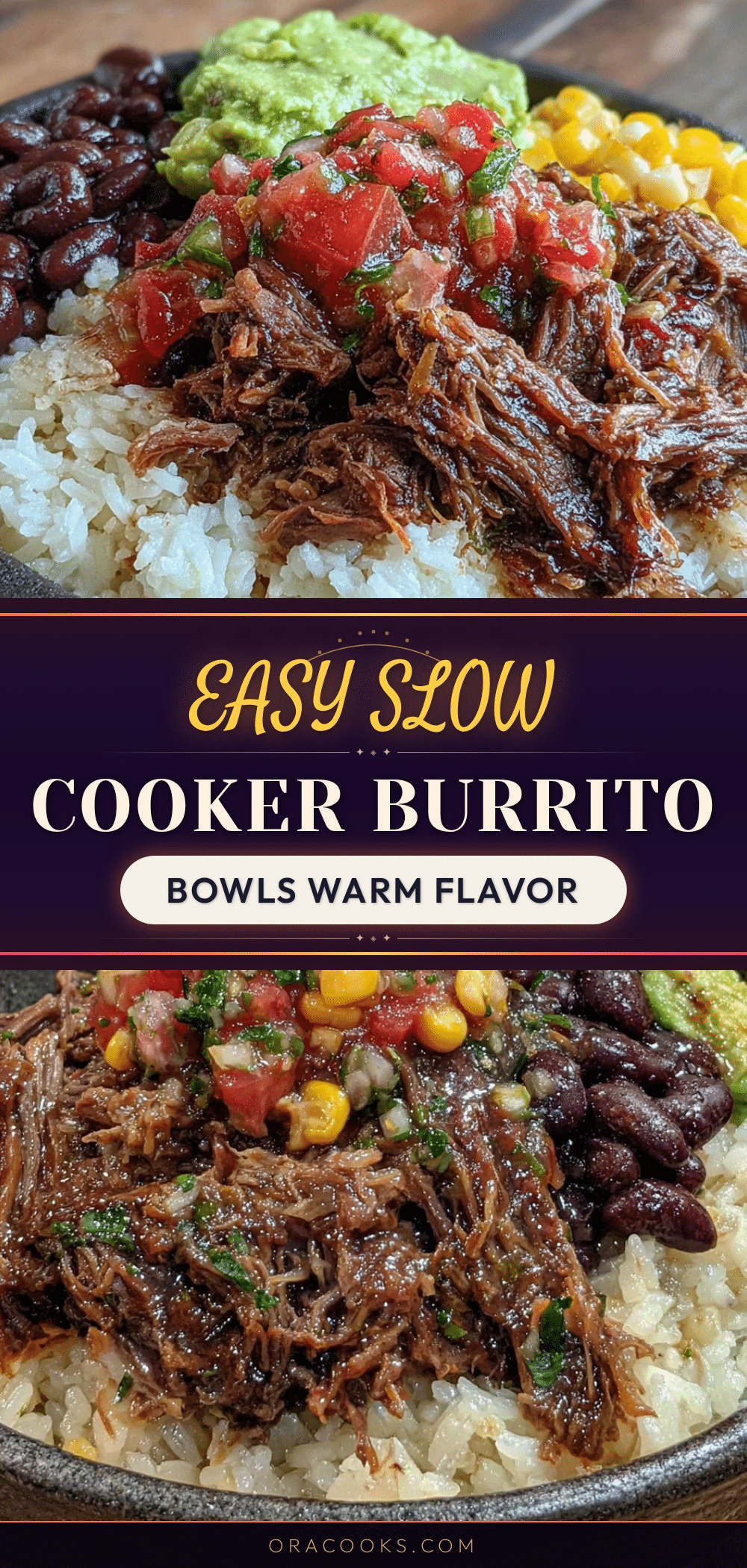easy slow cooker beef and bean burrito bowls recipe