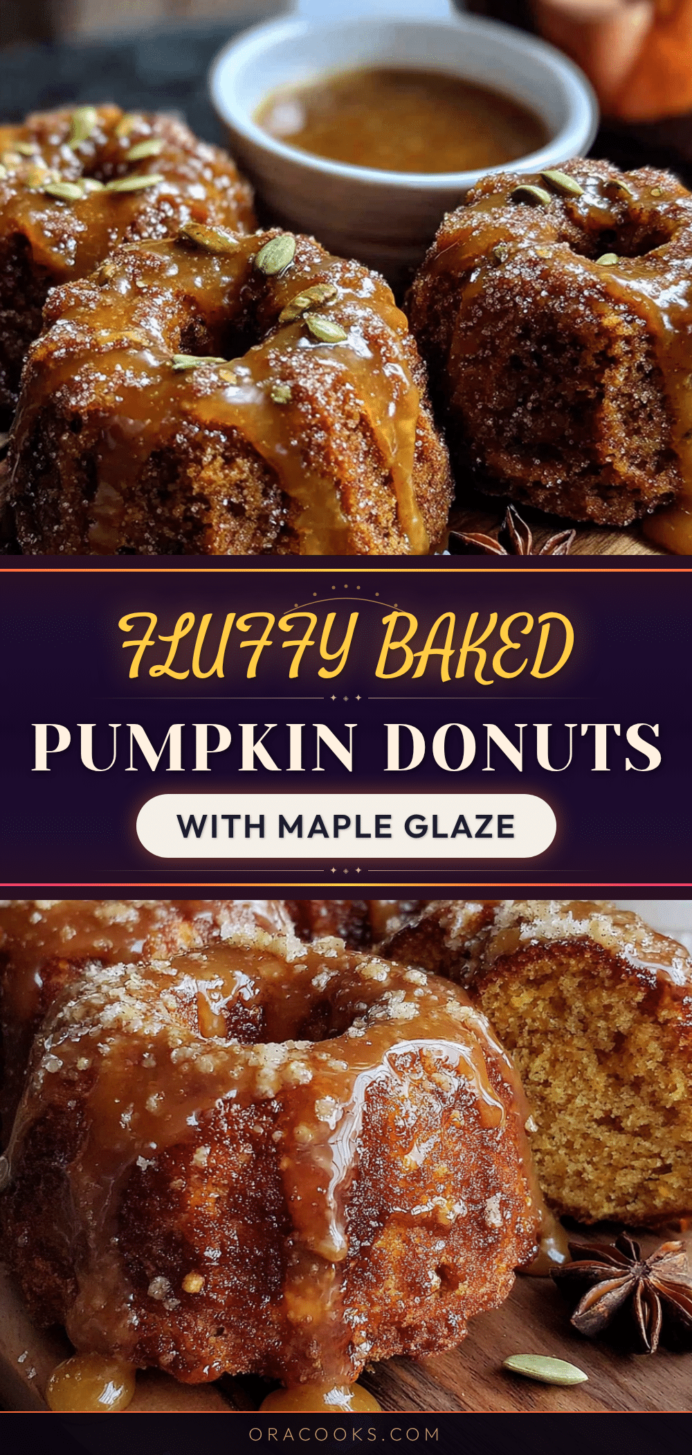 fluffy baked pumpkin donuts with maple glaze recipe