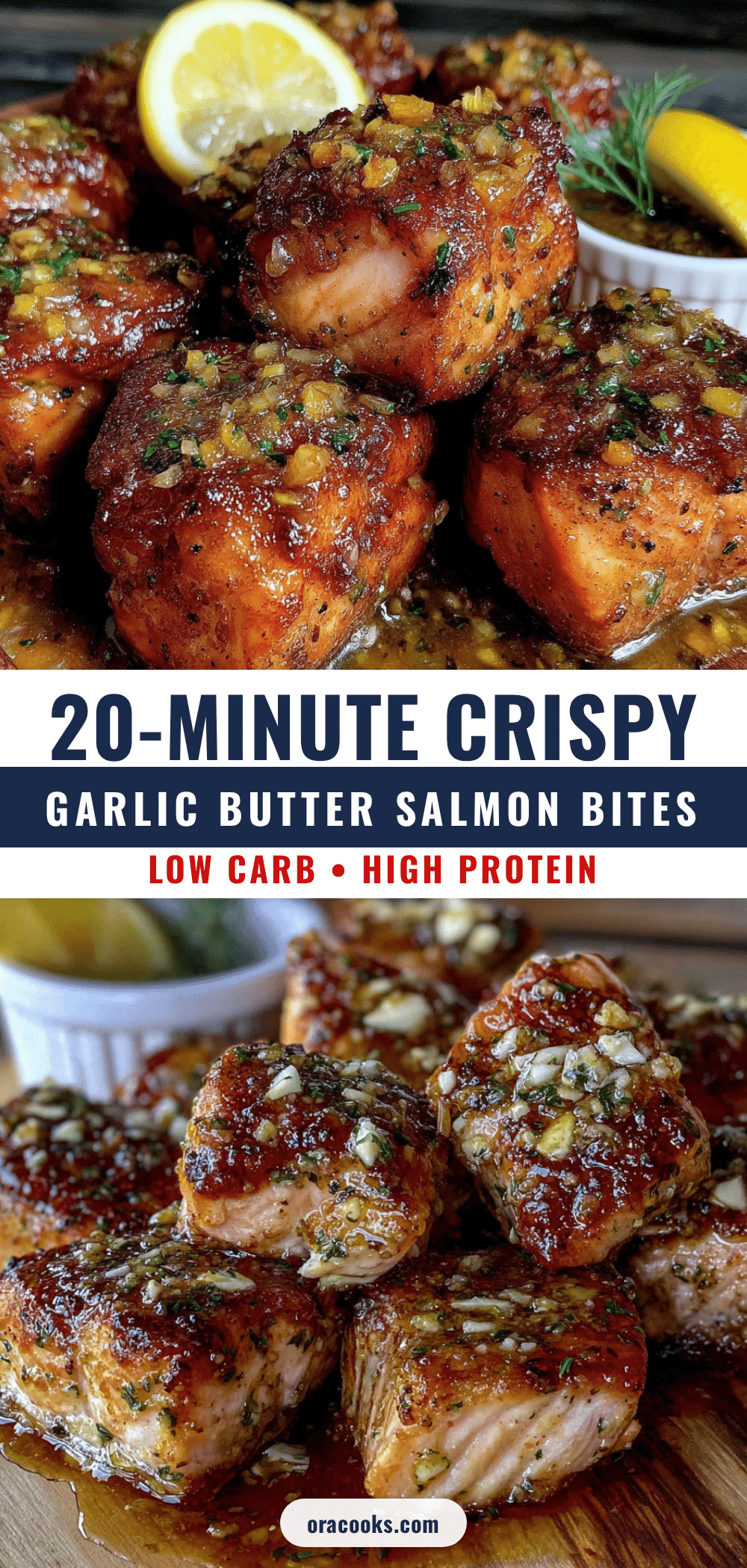 garlic butter salmon bites recipe