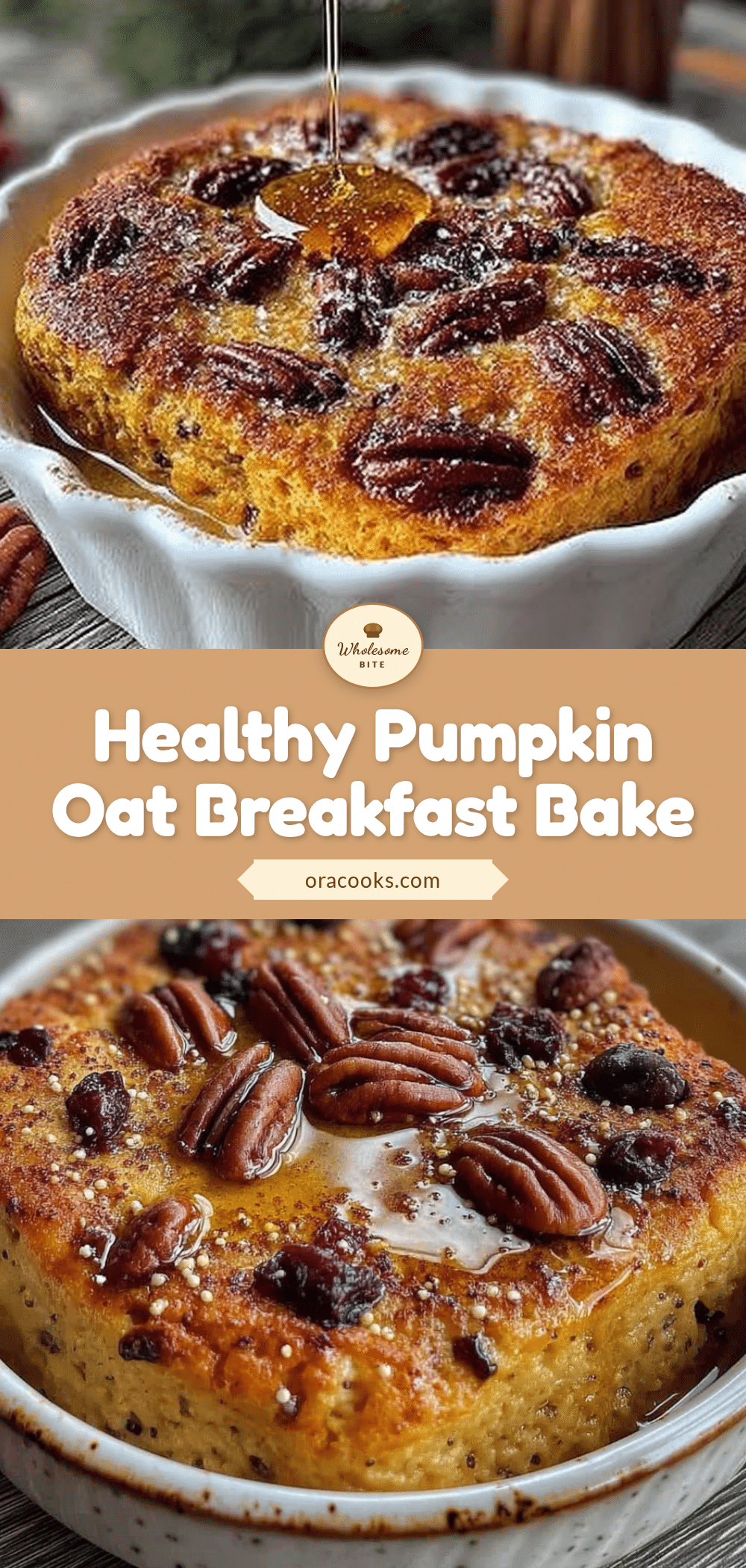 healthy pumpkin oat breakfast bake recipe