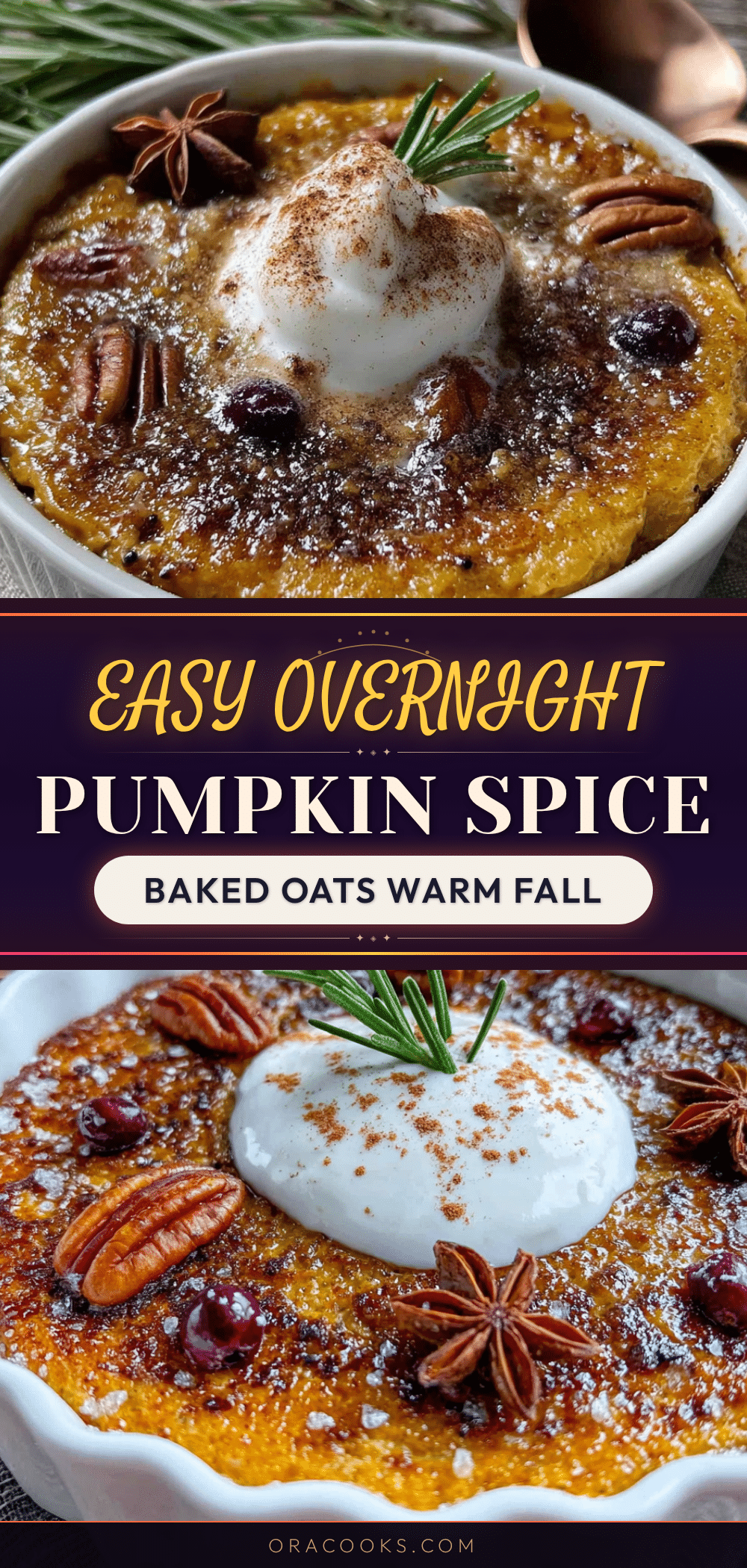 overnight pumpkin spice baked oats recipe