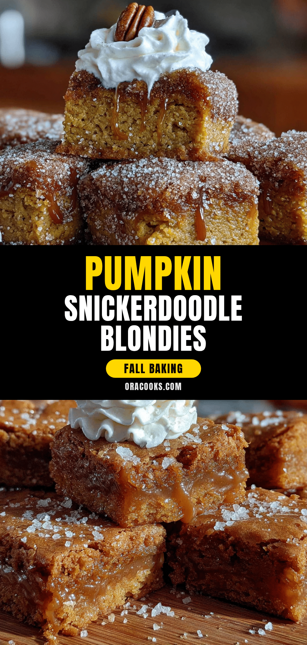 pumpkin snickerdoodle blondies recipe