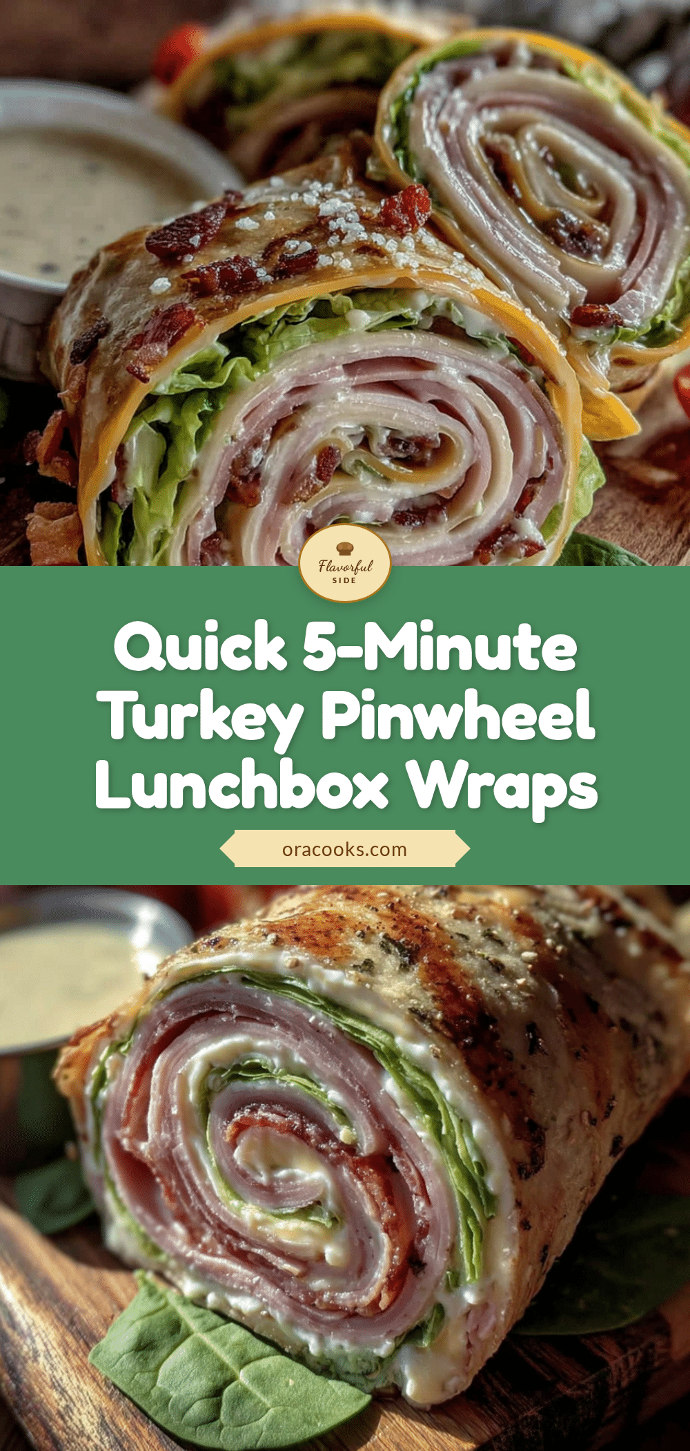 5-minute turkey pinwheel wraps recipe