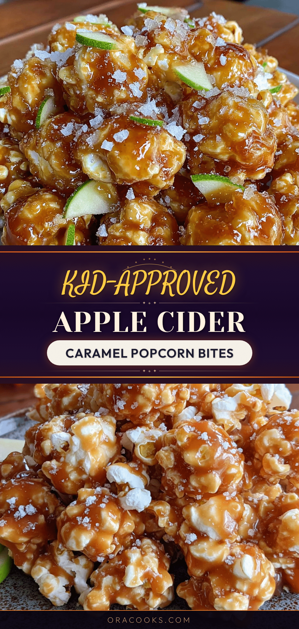 apple cider caramel popcorn bites recipe